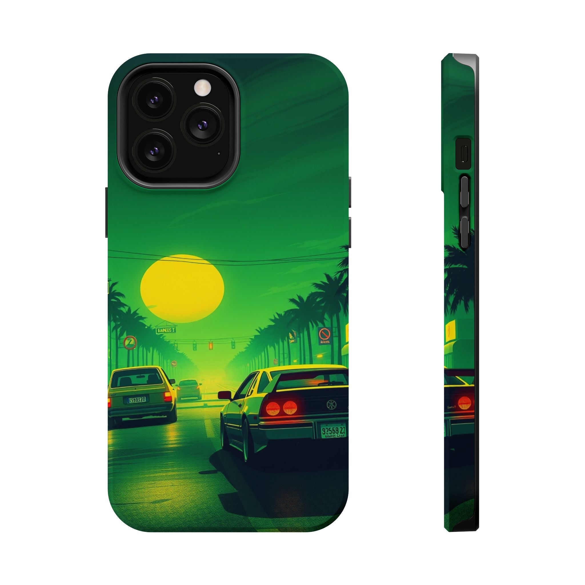 iPhone Dreamy Sunset Drive 80s Design Slim Everyday Designer Case · iPhone Case