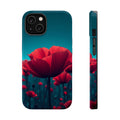 iPhone Teal And Coral Poppy Field Bold Modern Everyday Snap Case · iPhone Case