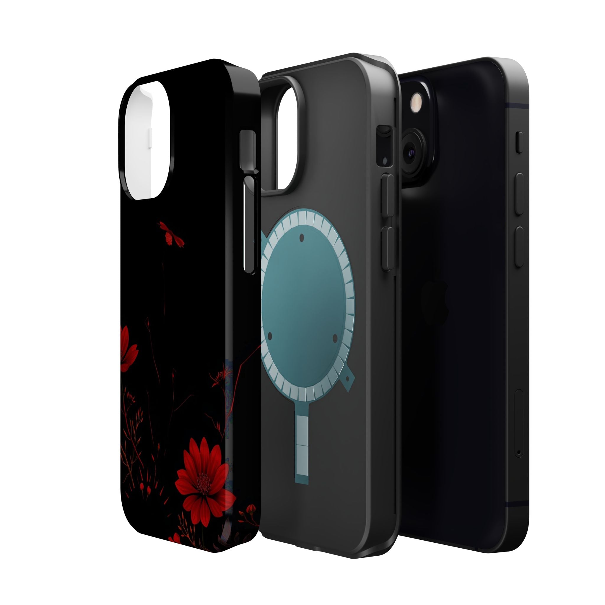 iPhone Black And Crimson Desert Flower Slim Everyday Designer Case · iPhone Case