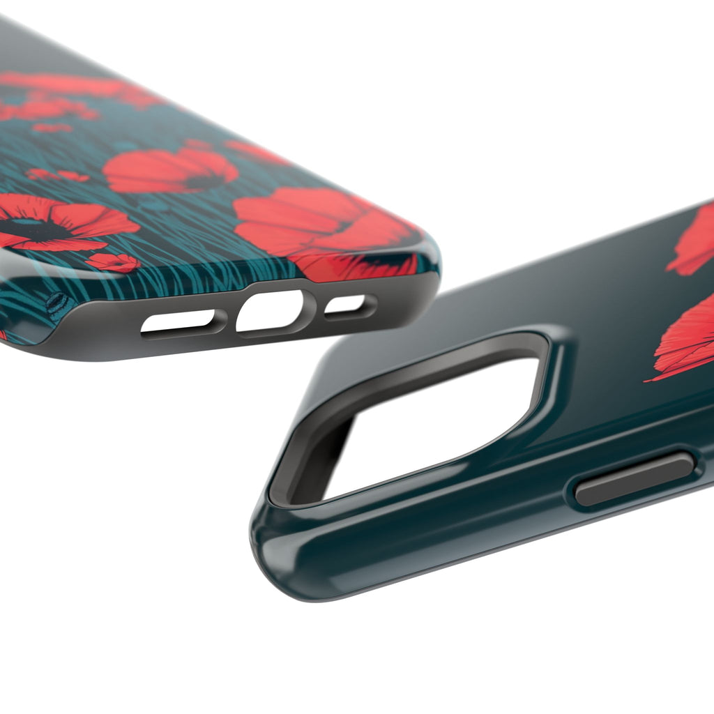 iPhone Poppy Field Dark Gothic Ink Clean Minimal Snap Cas Slim Snap Case · iPhon