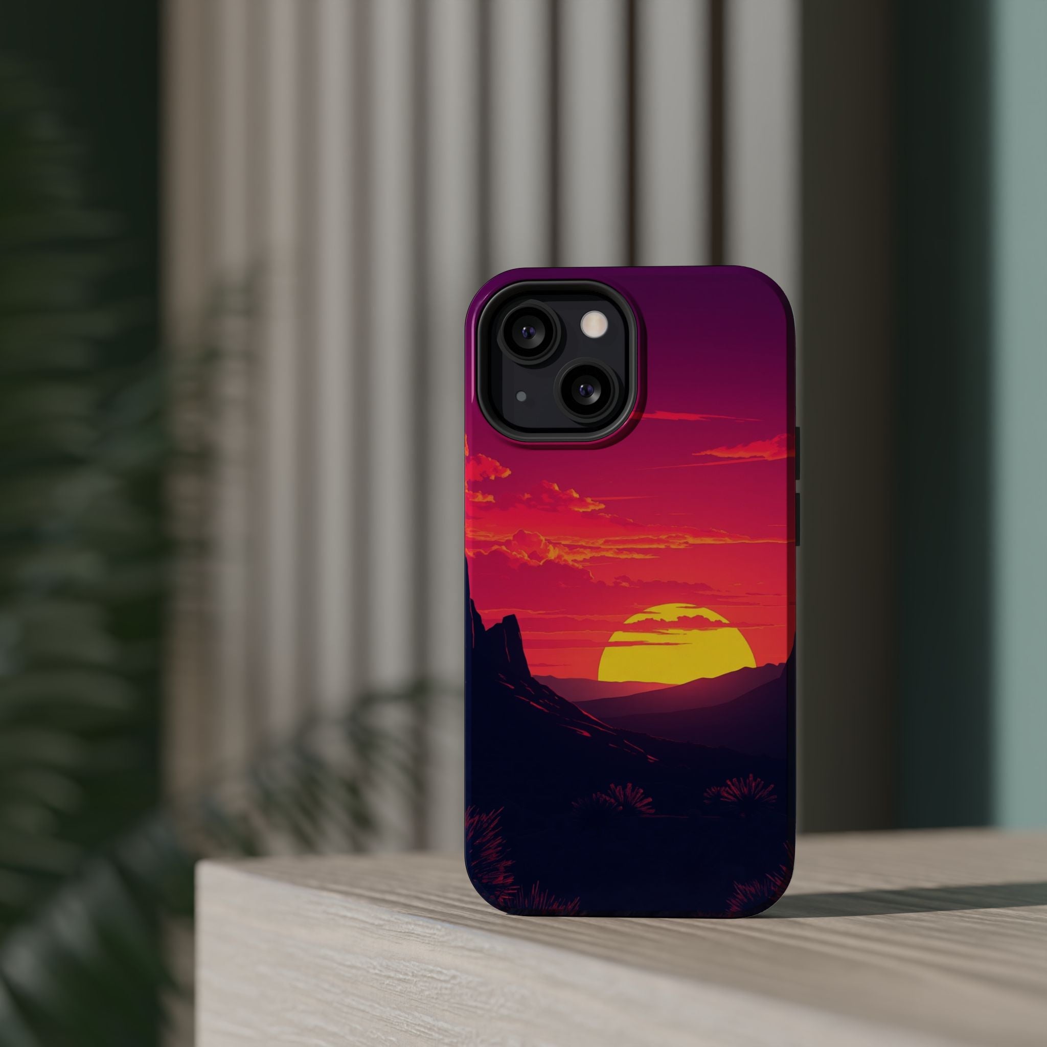 iPhone Cyan And Magenta Mesa Sunset Slim Everyday Designer Case · iPhone Case