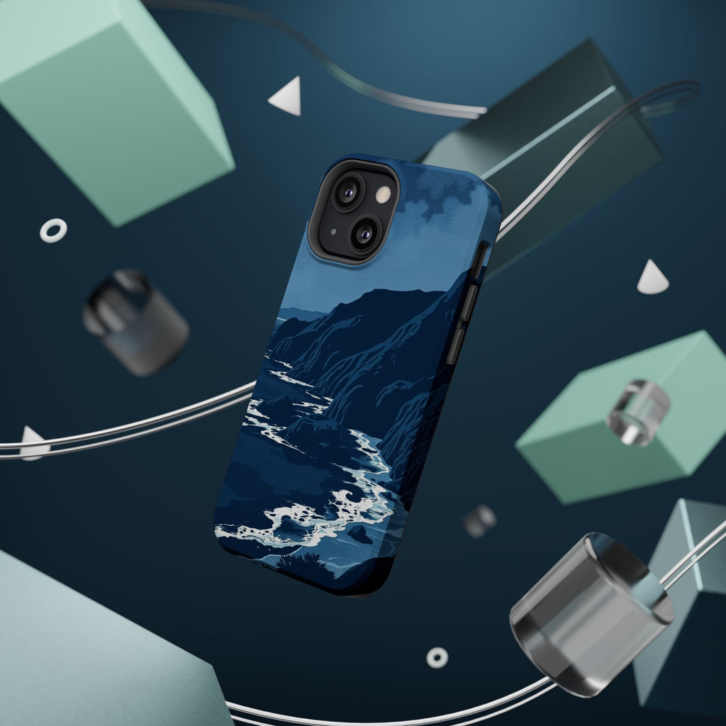 iPhone Midnight Blue And Silver Hibiscus Coast Carry Case Slim Snap Case · iPhon