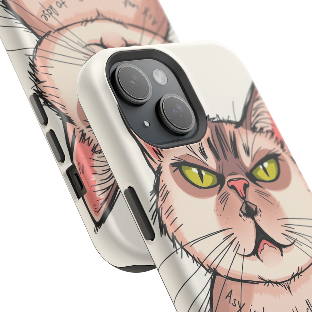 iPhone Sarcastic Cat Verdict Hand-Drawn Sketch Soft Finish Everyday Case · iPhon