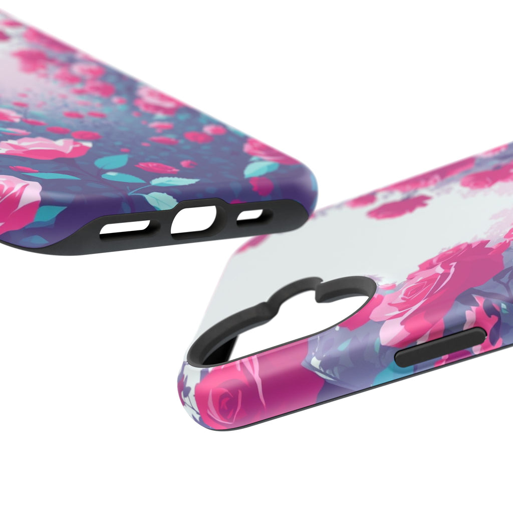 iPhone Cyan And Magenta Rose Garden Slim Everyday Designer Case · iPhone Case
