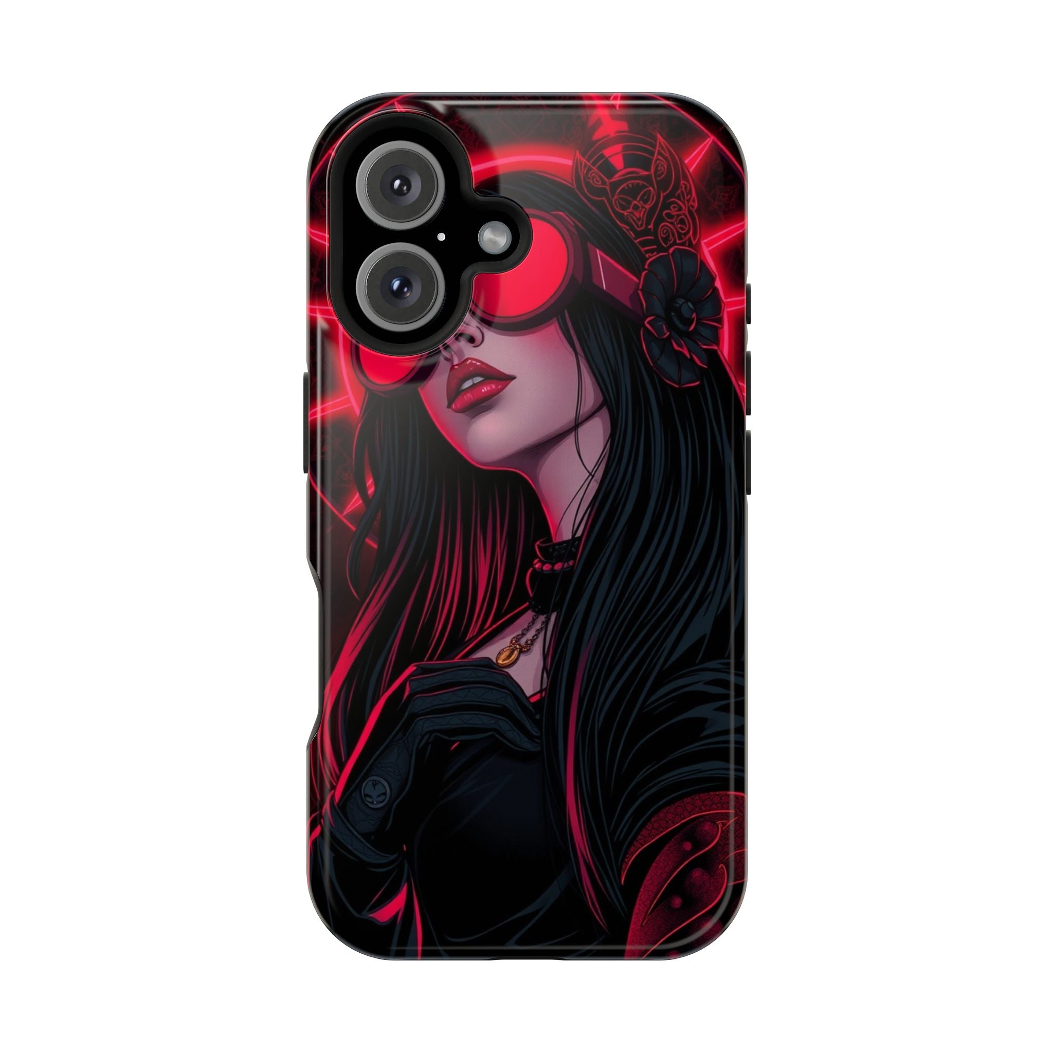 iPhone Black And Crimson Art Nouveau Female Slim Everyday Designer Case · iPhone