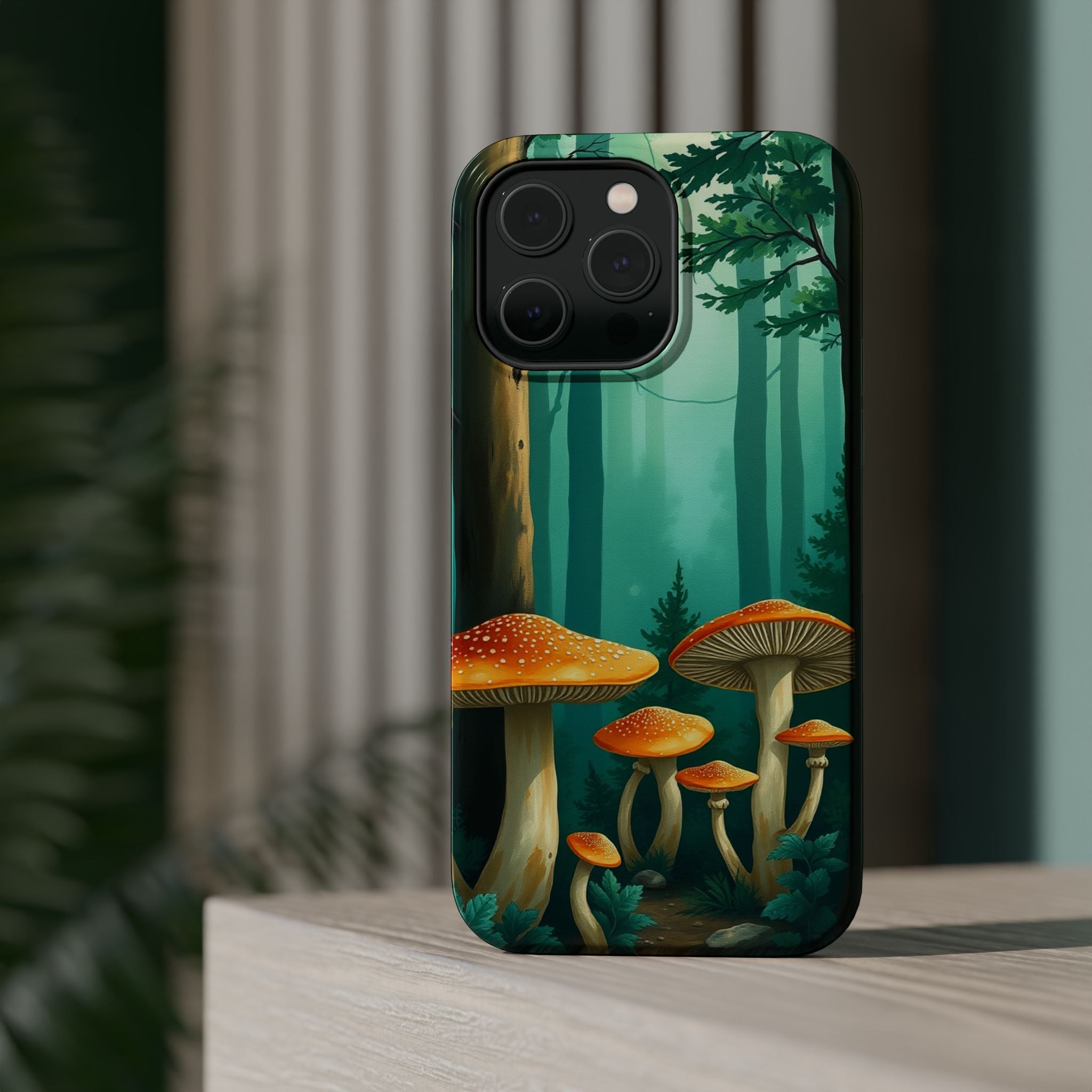 iPhone Mushroom Forest Oil Painting Impressionist iPhone Clean Minimal · iPhone