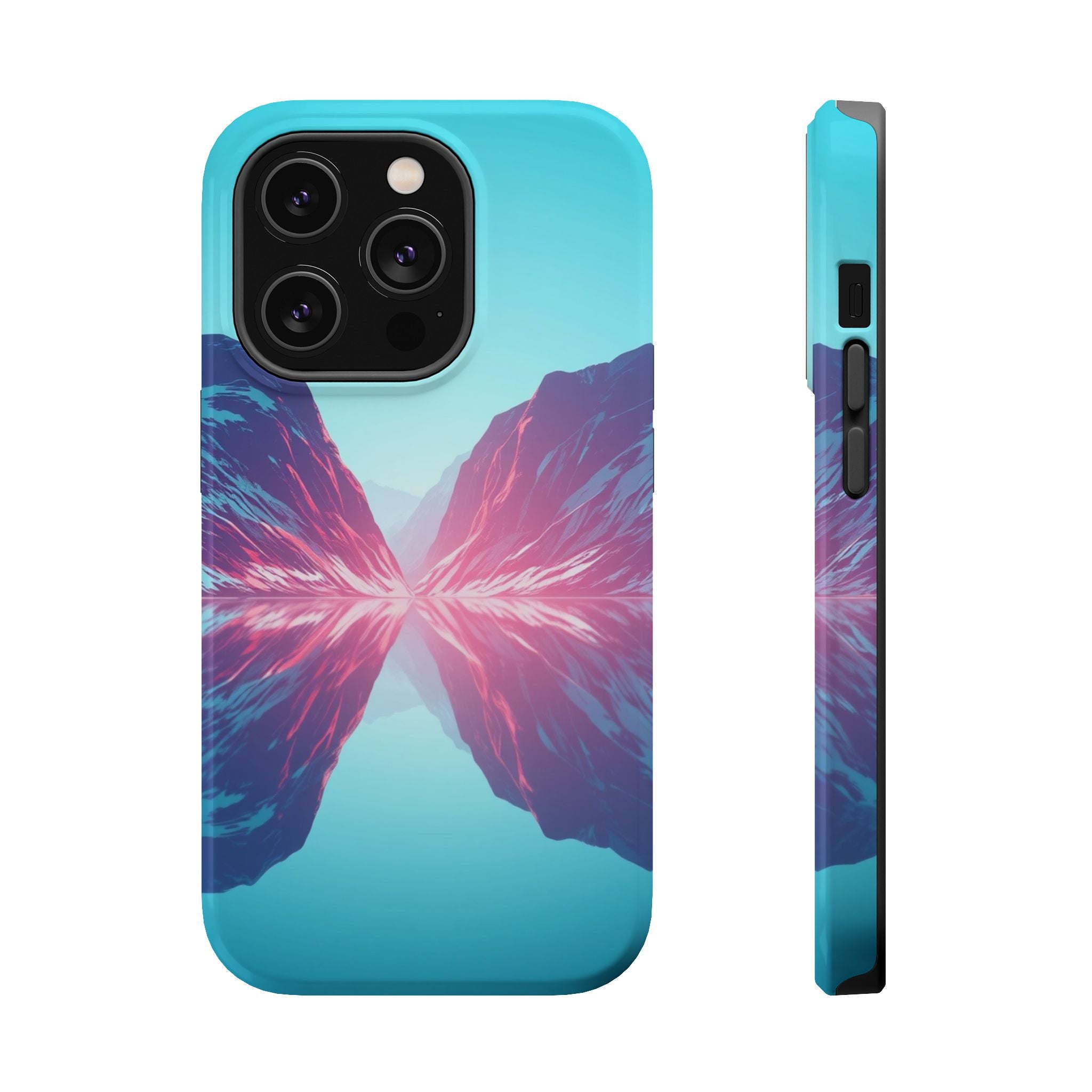 iPhone Cyan And Magenta Fjord Reflection Slim Everyday iPhone 17 · iPhone Case