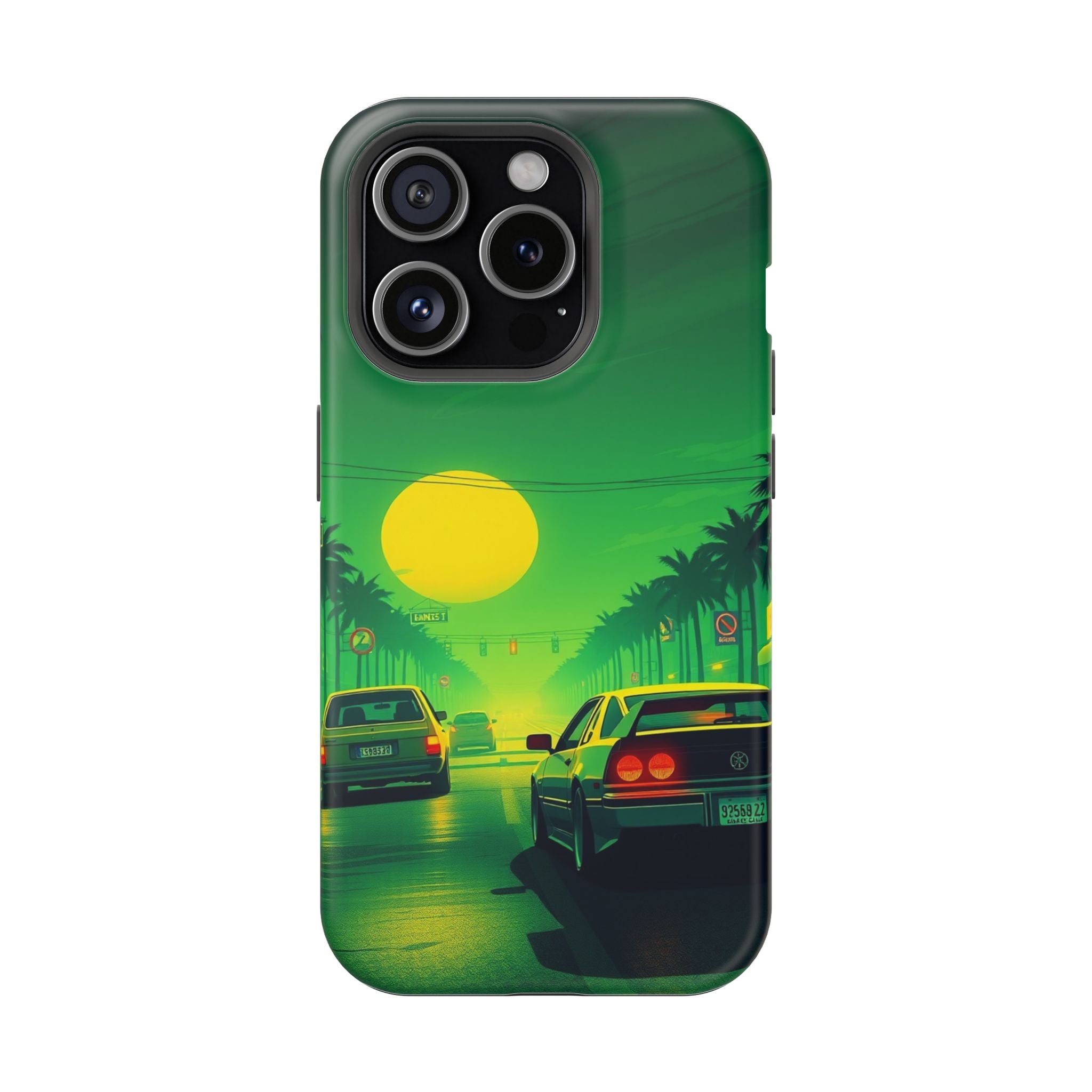iPhone Dreamy Sunset Drive 80s Design Slim Everyday Designer Case · iPhone Case