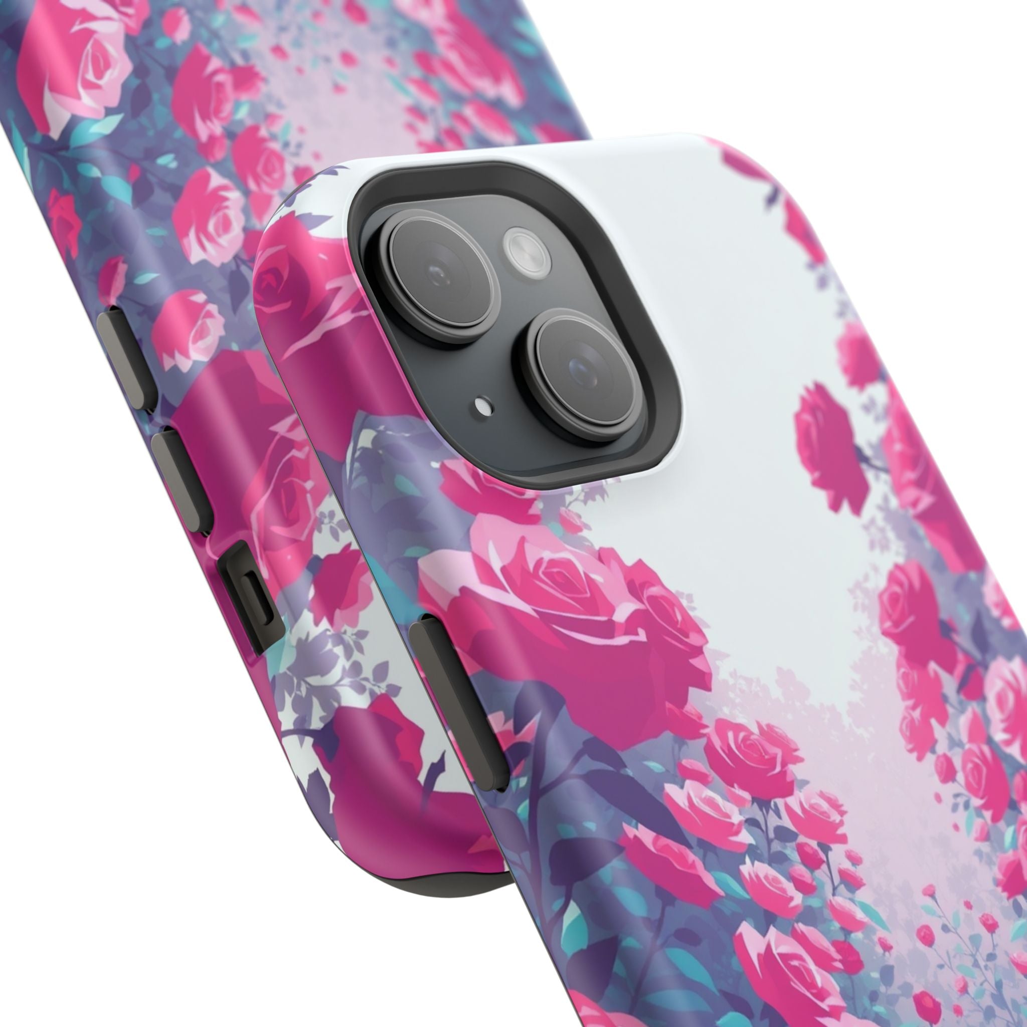 iPhone Cyan And Magenta Rose Garden Slim Everyday Designer Case · iPhone Case