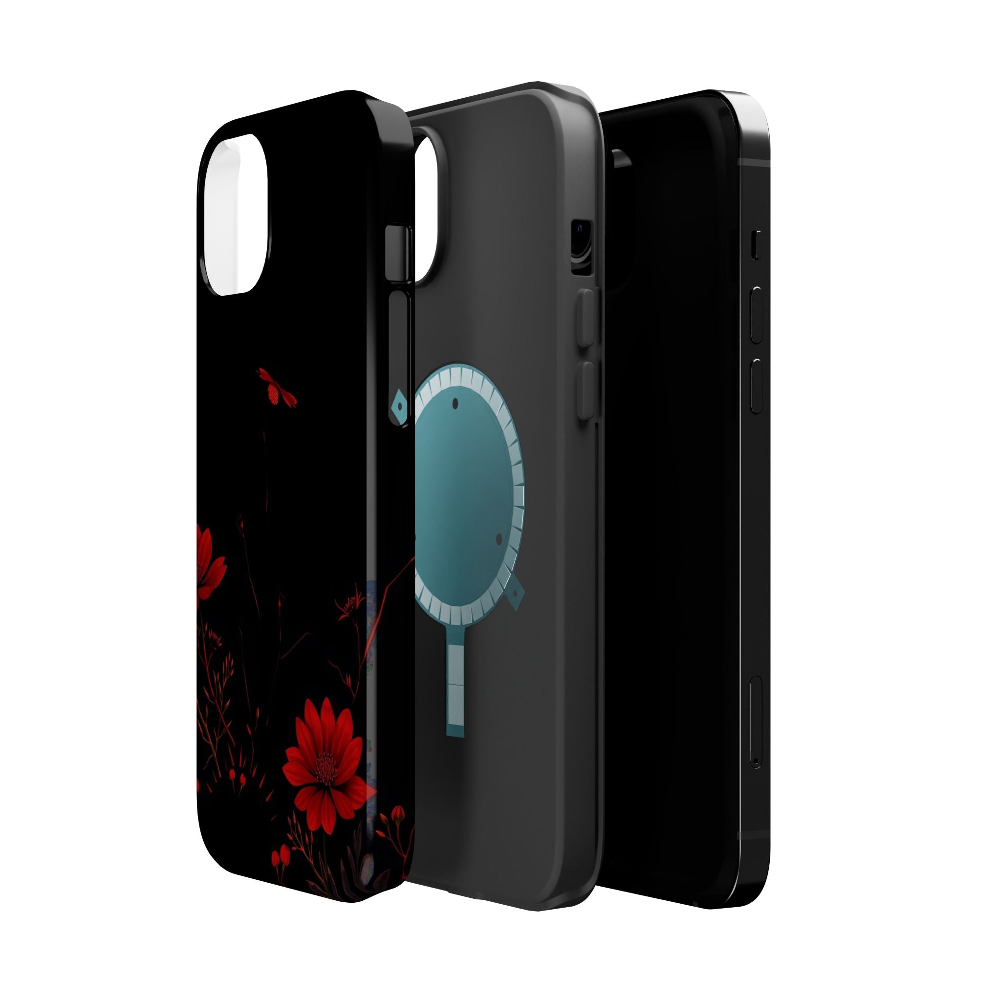 iPhone Black And Crimson Desert Flower Slim Everyday Designer Case · iPhone Case