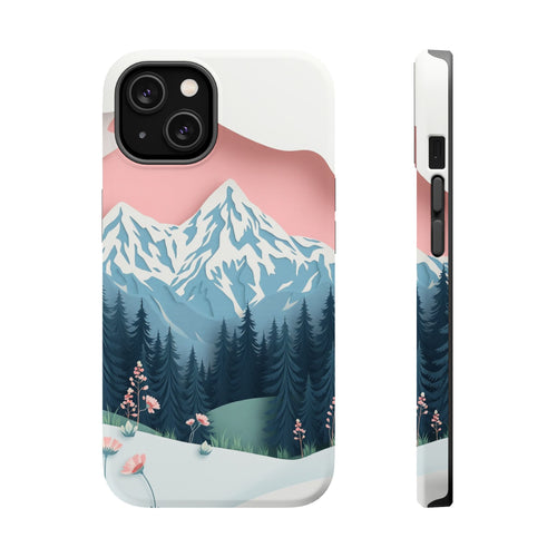 iPhone Alpine Meadow Paper Cut Art Bold Modern Everyday Snap Case · iPhone Case