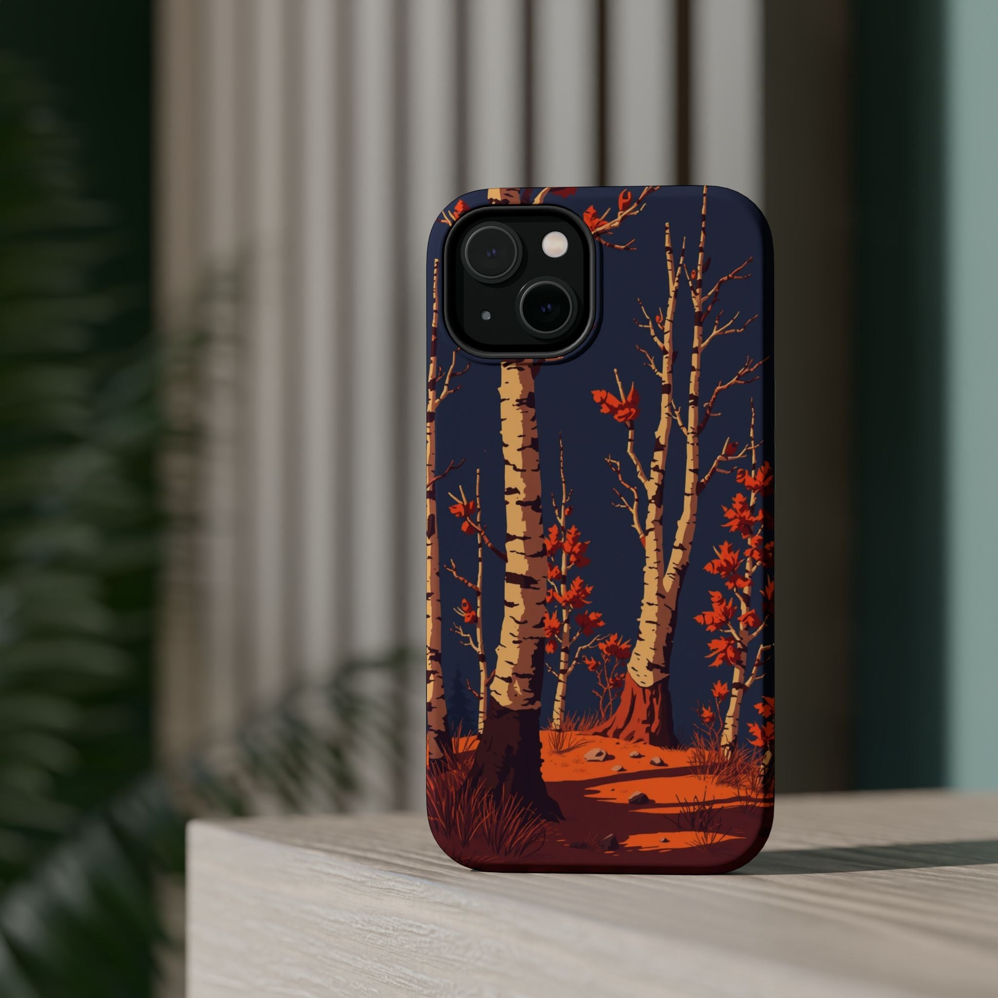 iPhone Birch Grove Pixel Art -Bit Bold Modern Everyday Snap Case · iPhone Case