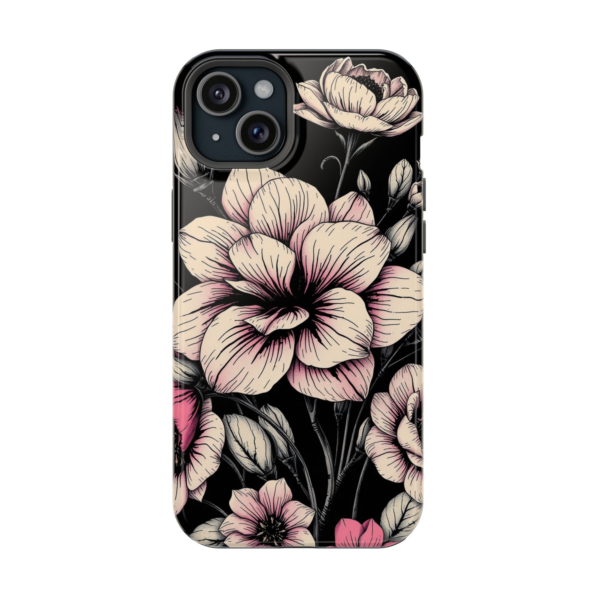iPhone Floral Dark Academia Gothic Ink Slim Everyday Designer Case · iPhone Case