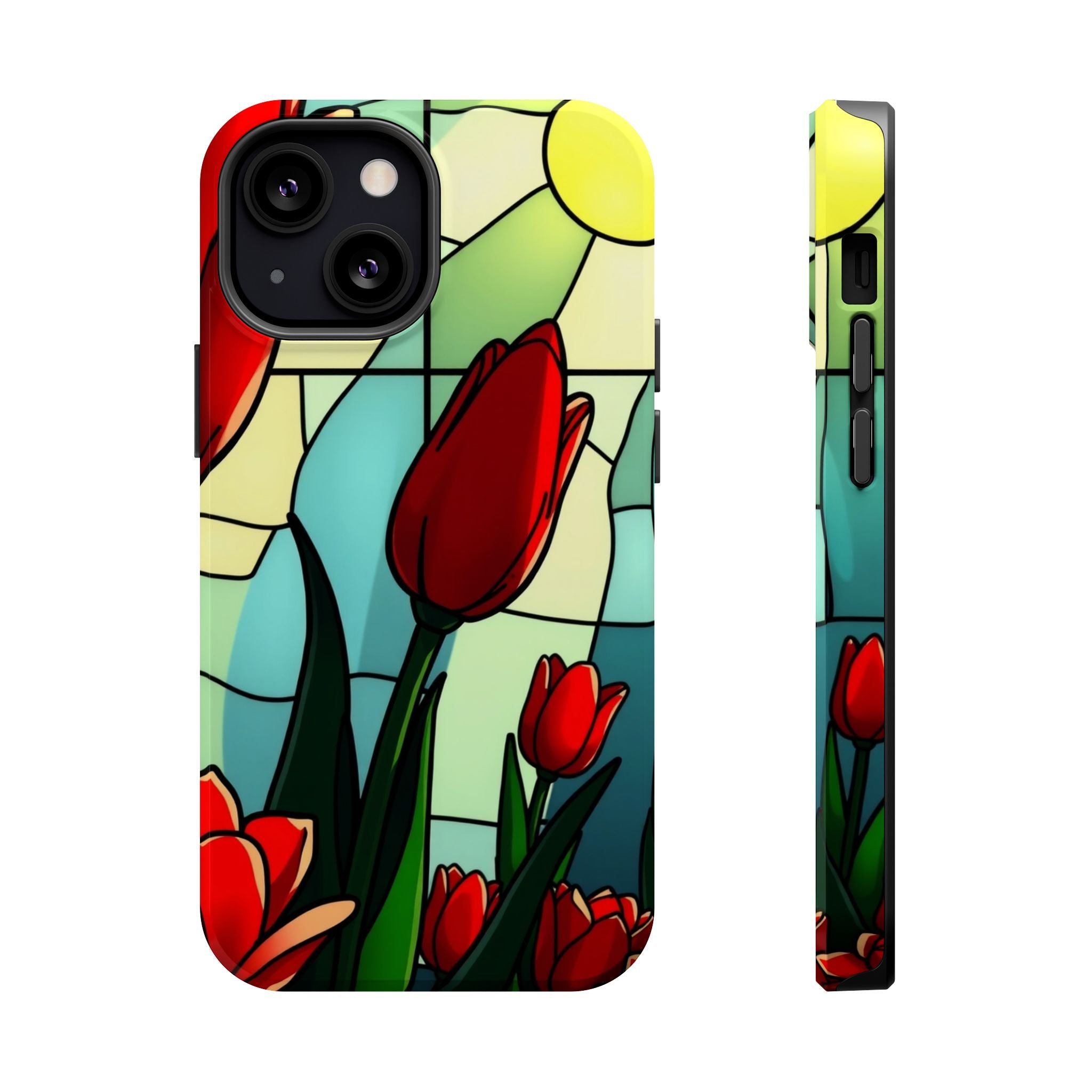 iPhone Tulip Row Stained Glass Slim Everyday Designer Case · iPhone Case