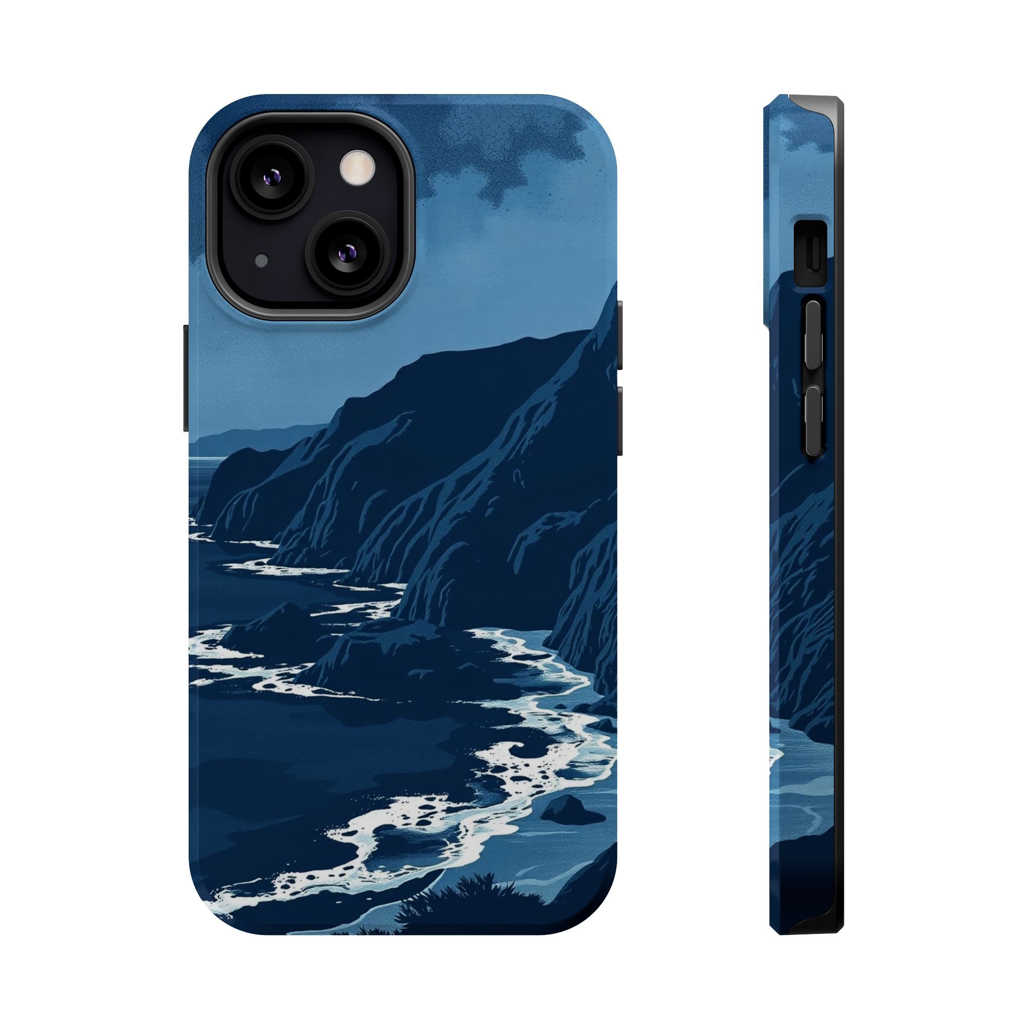 iPhone Midnight Blue And Silver Hibiscus Coast Carry Case Slim Snap Case · iPhon