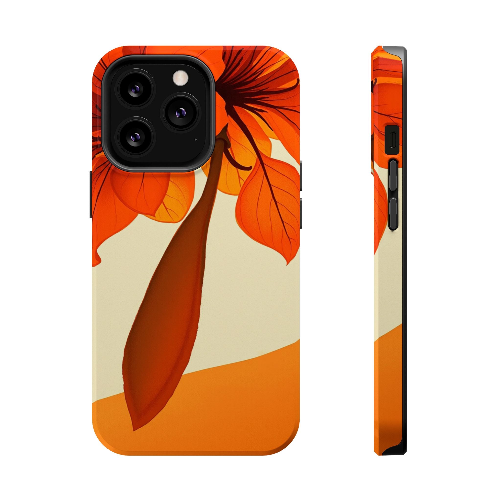 iPhone Burnt Orange And Sand Bloom Leaf Slim Everyday iPhone Designer · iPhone C
