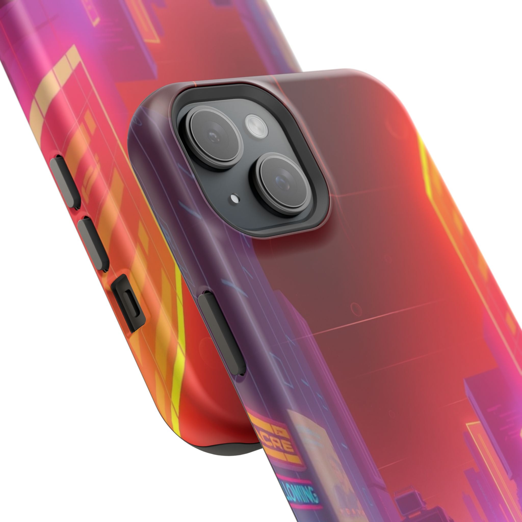 iPhone Dreamy 80s Grid Synthwave Design Slim Everyday Designer Case · iPhone Cas