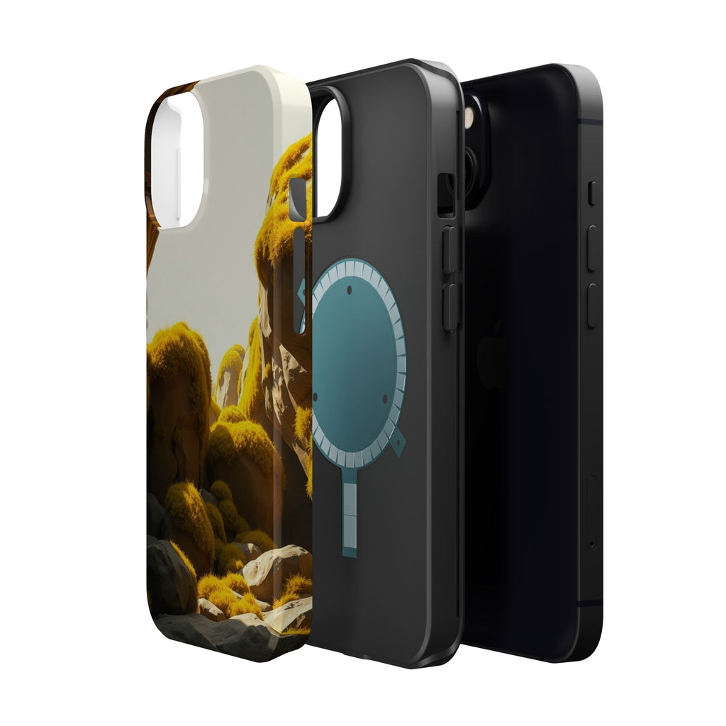 iPhone Mustard And Rust Moss Covered Rocks Slim iPhone Everyday · iPhone Case