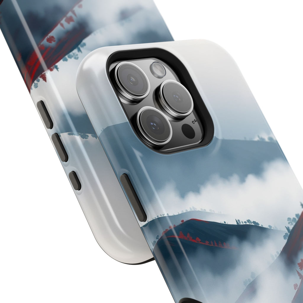 iPhone Black And Crimson Fog Rolling Over Hills Soft iPhone Finish · iPhone Case