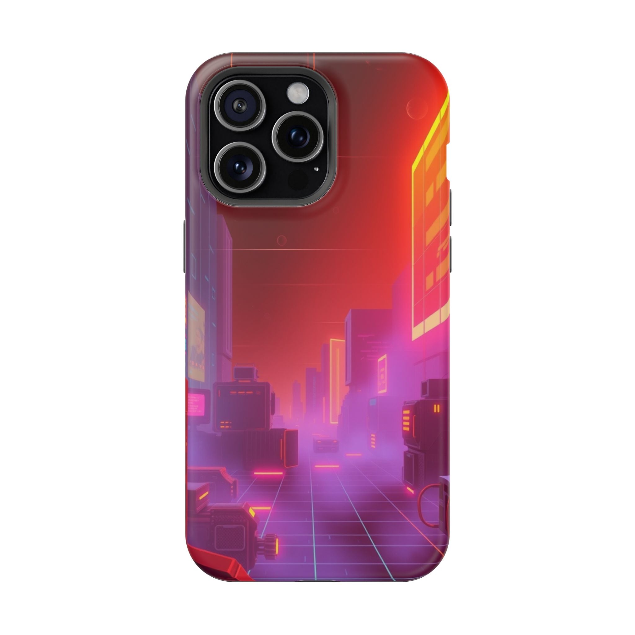 iPhone Dreamy 80s Grid Synthwave Design Slim Everyday Designer Case · iPhone Cas