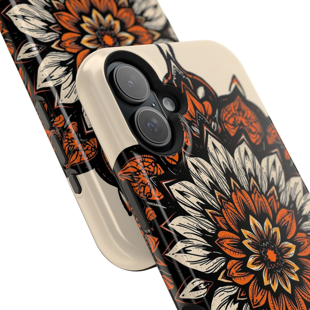 iPhone Burnt Orange And Sand Floral Mandala Slim Snap Cas Carry Case · iPhone Ca