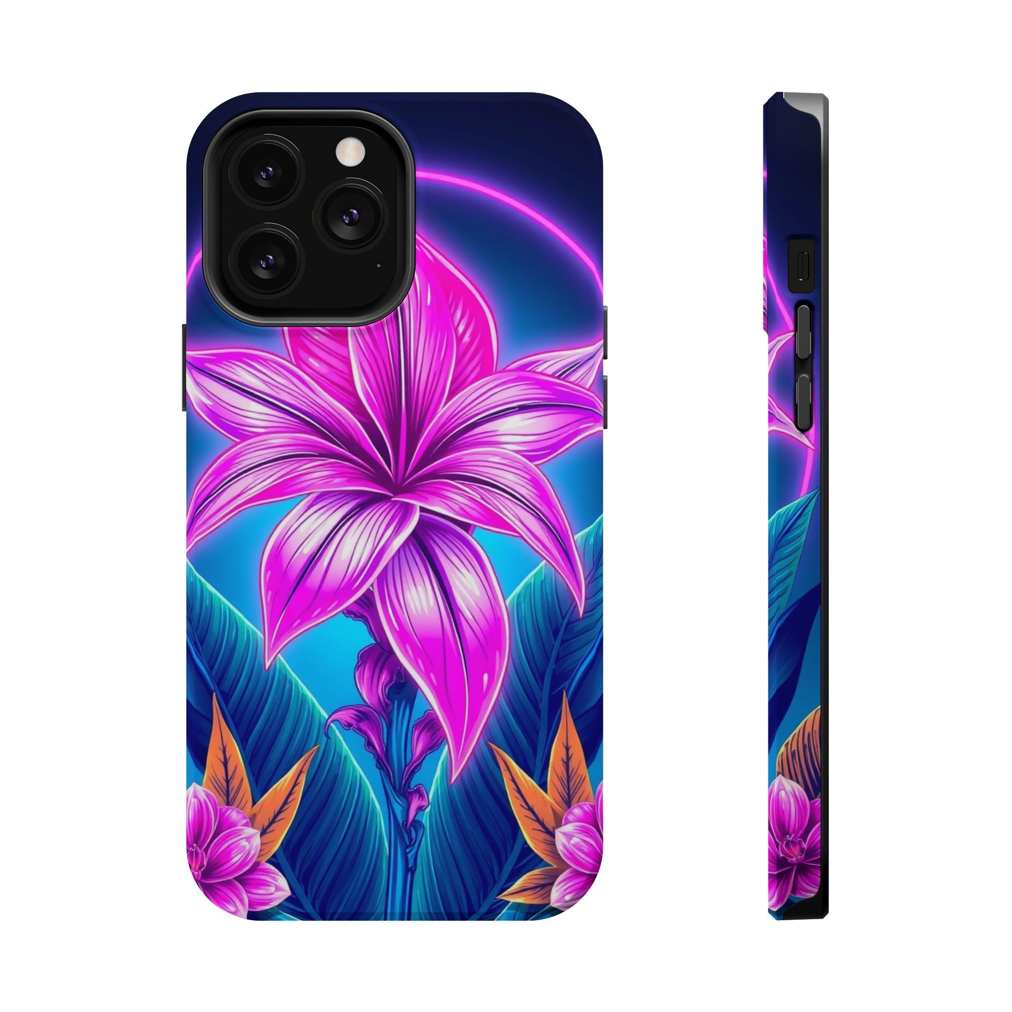 iPhone Tropical Bloom Neon Cyberpunk Slim Everyday Designer Case · iPhone Case