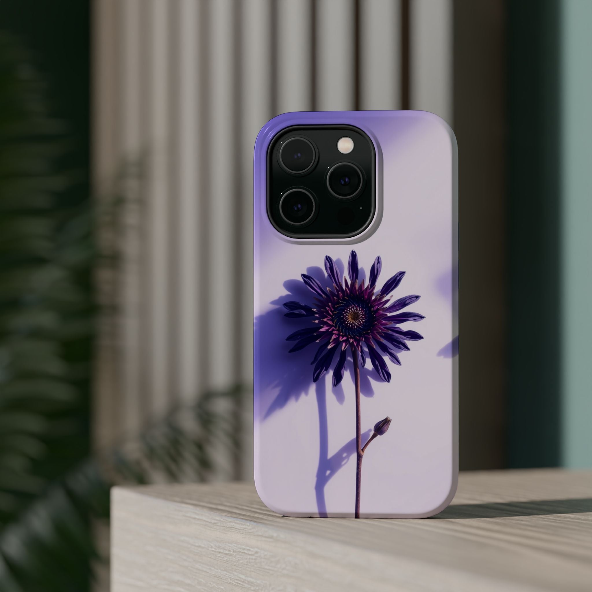 iPhone Indigo And Violet Dried Flower Flat Lay Soft iPhone Finish · iPhone Case