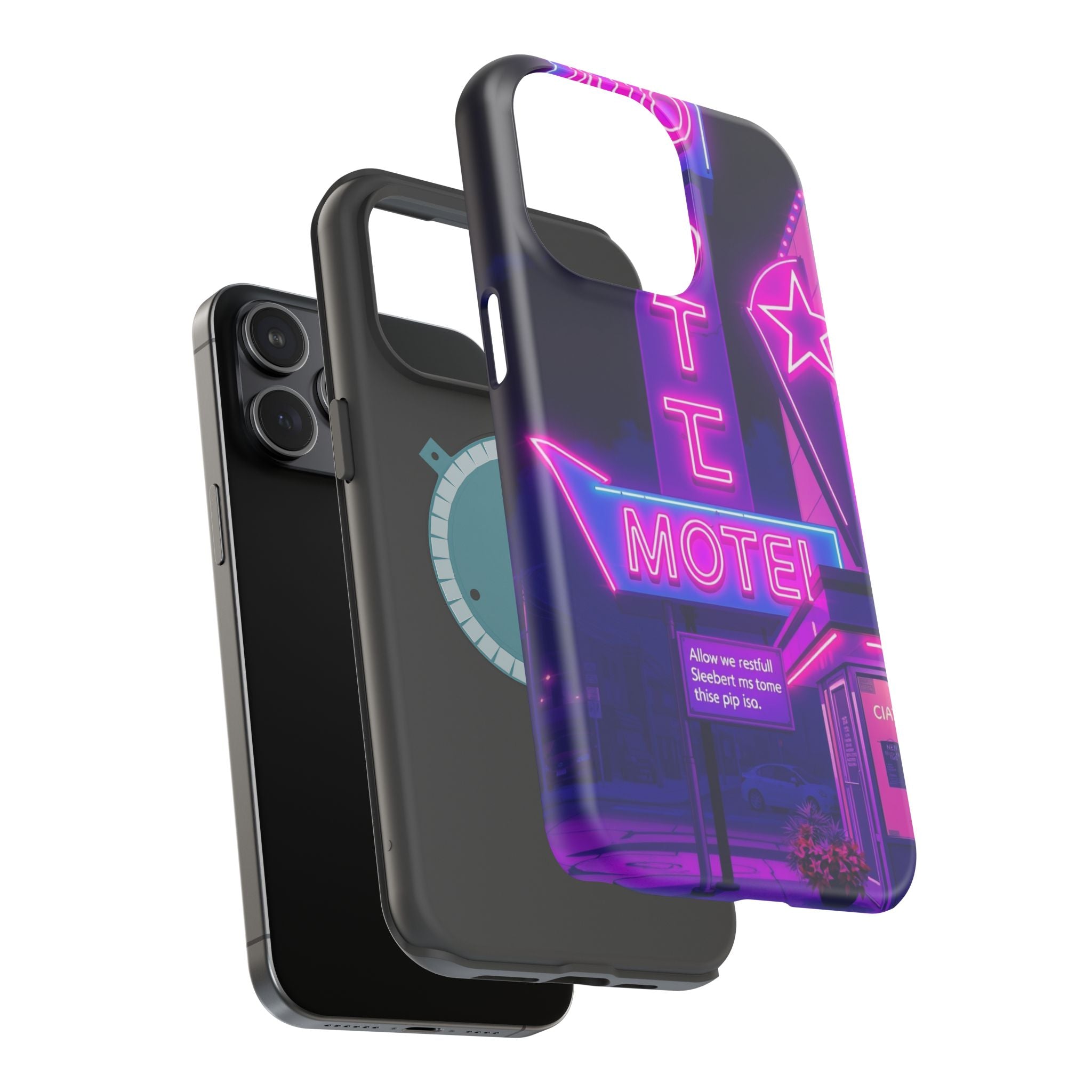 iPhone Neon Sign Motel Enchanted Art Slim Everyday Designer Case · iPhone Case