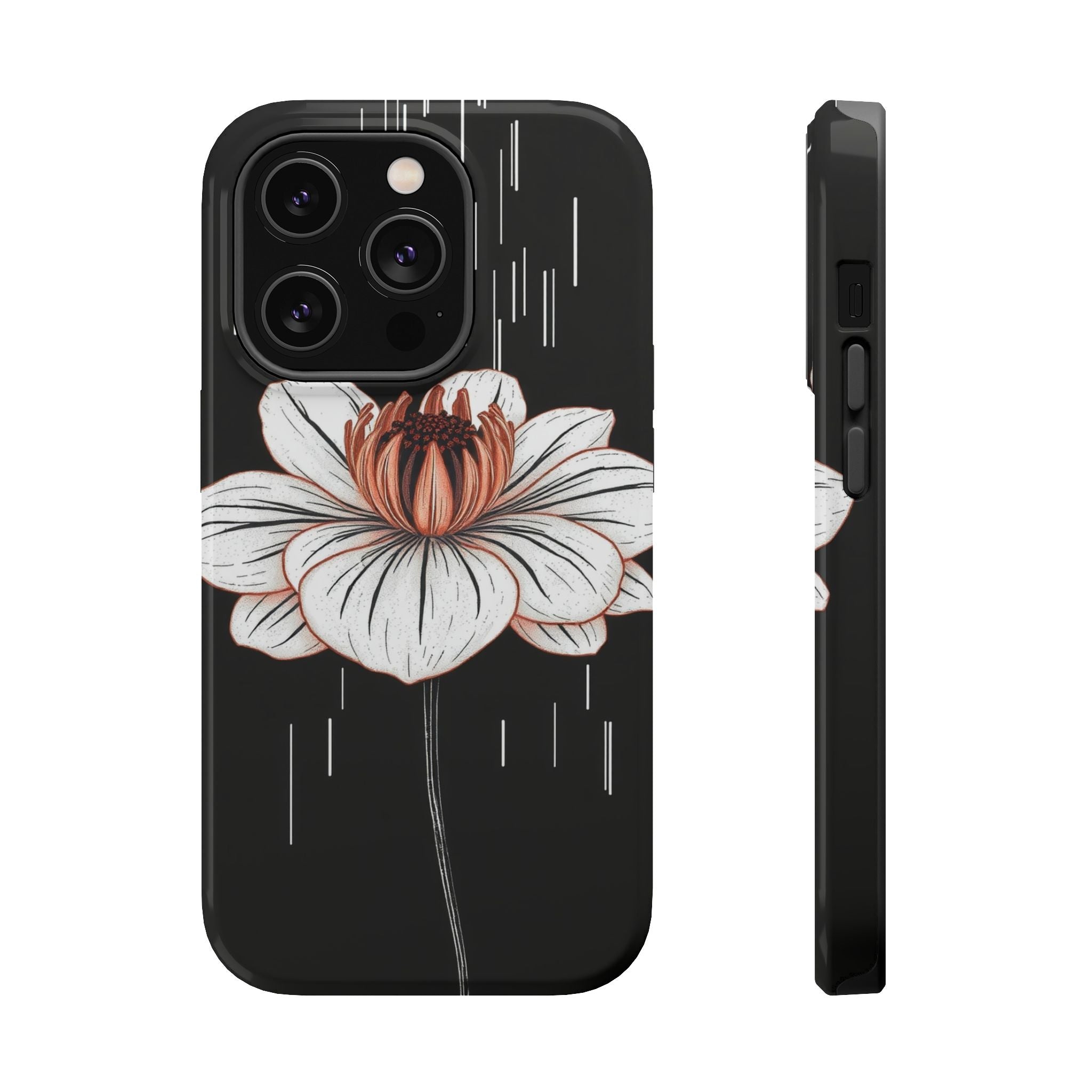 iPhone Spring Shower Bloom Minimalist Line Art Soft Finish Everyday · iPhone Cas