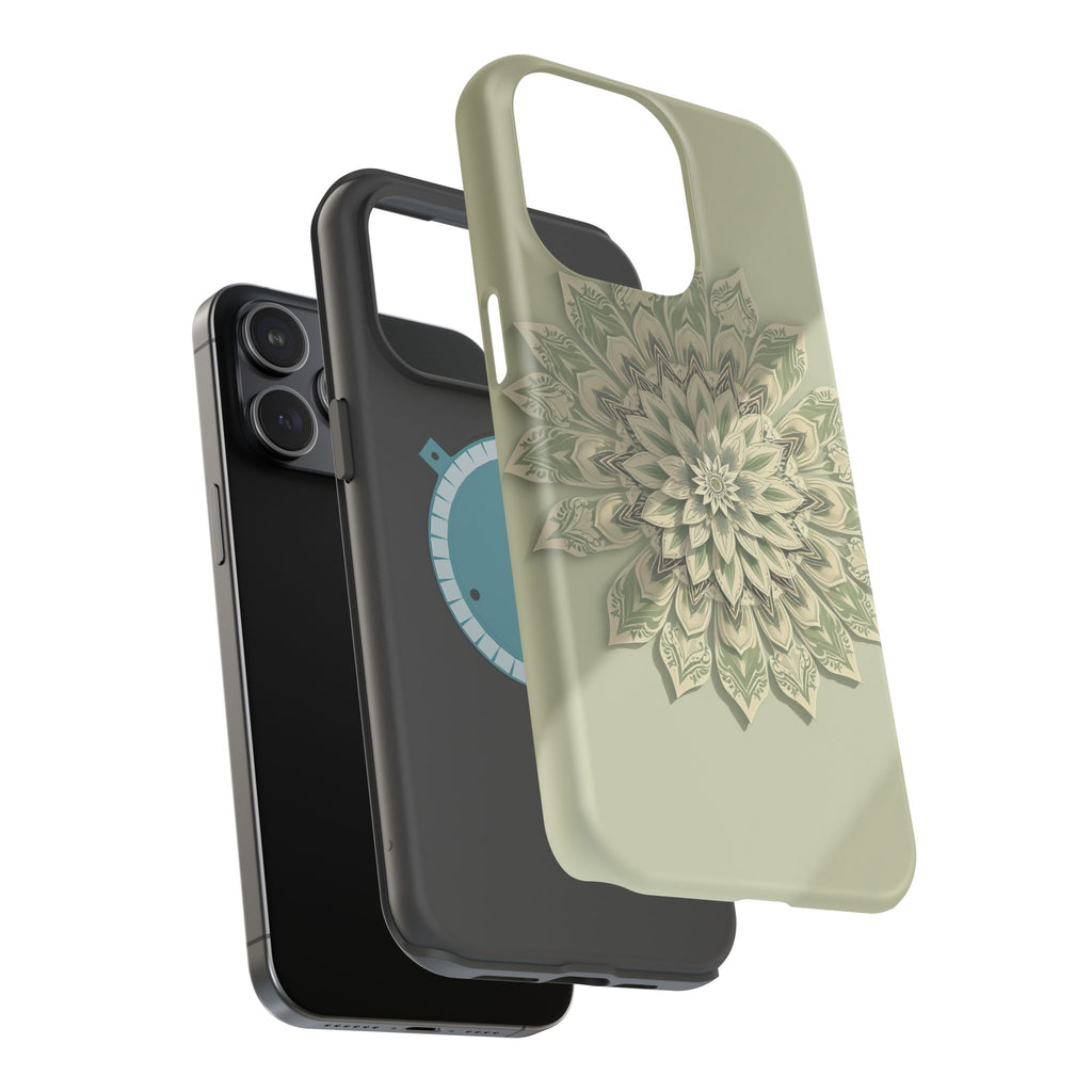 iPhone Sage And Ivory Floral Mandala Slim Everyday Designer Case · iPhone Case