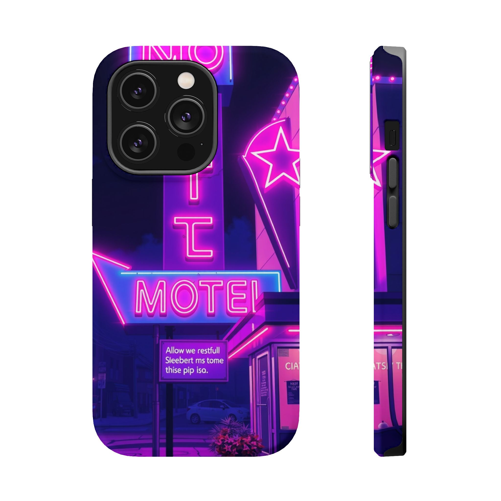 iPhone Neon Sign Motel Enchanted Art Slim Everyday Designer Case · iPhone Case