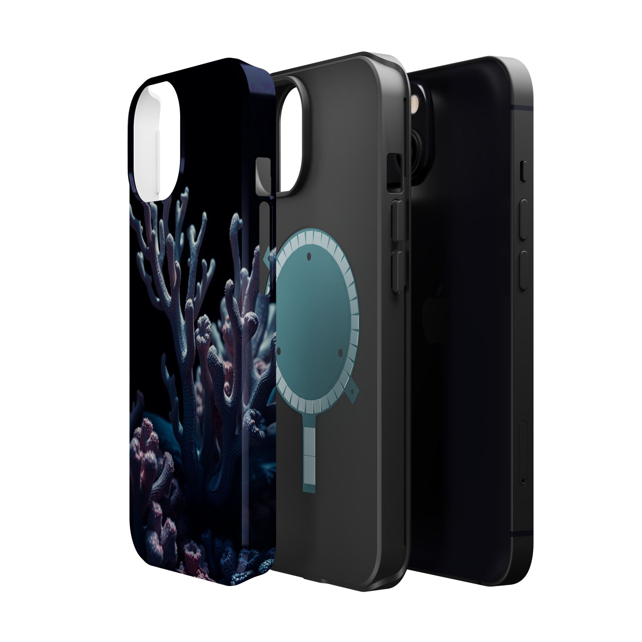 iPhone Midnight Blue And Silver Coral Reef Life Soft iPhone Finish · iPhone Case