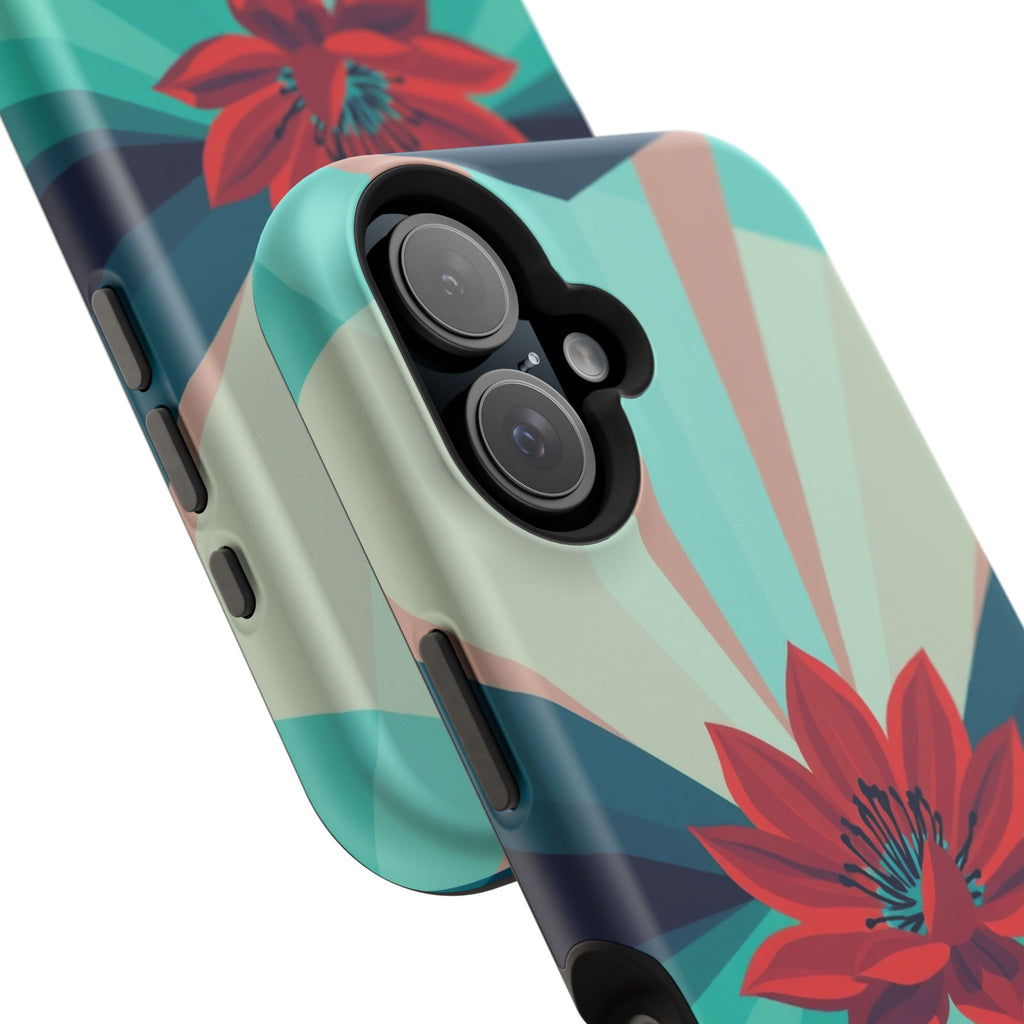 iPhone Teal And Coral Night Bloomer Slim Everyday Designer Case · iPhone Case