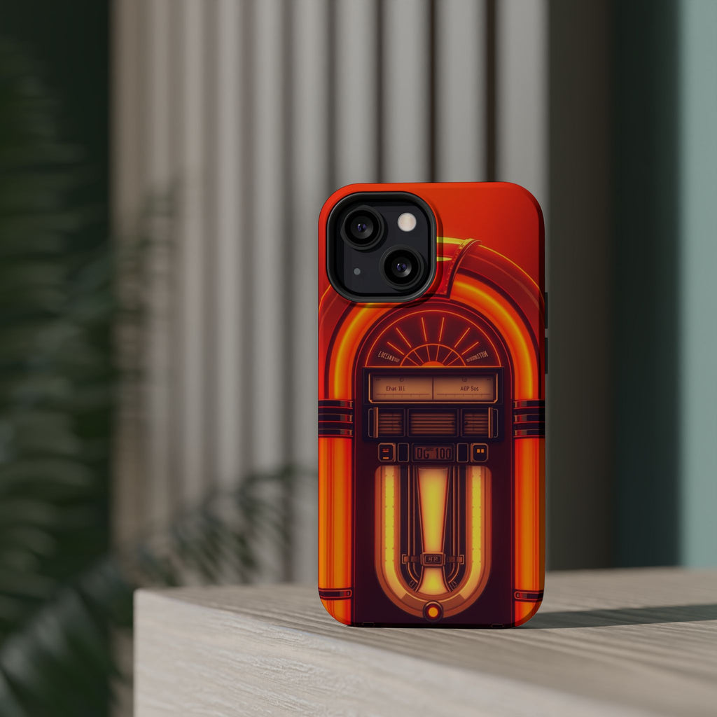 iPhone Jukebox Glow Neon Cyberpunk Bold Modern Everyday Snap Case · iPhone Case