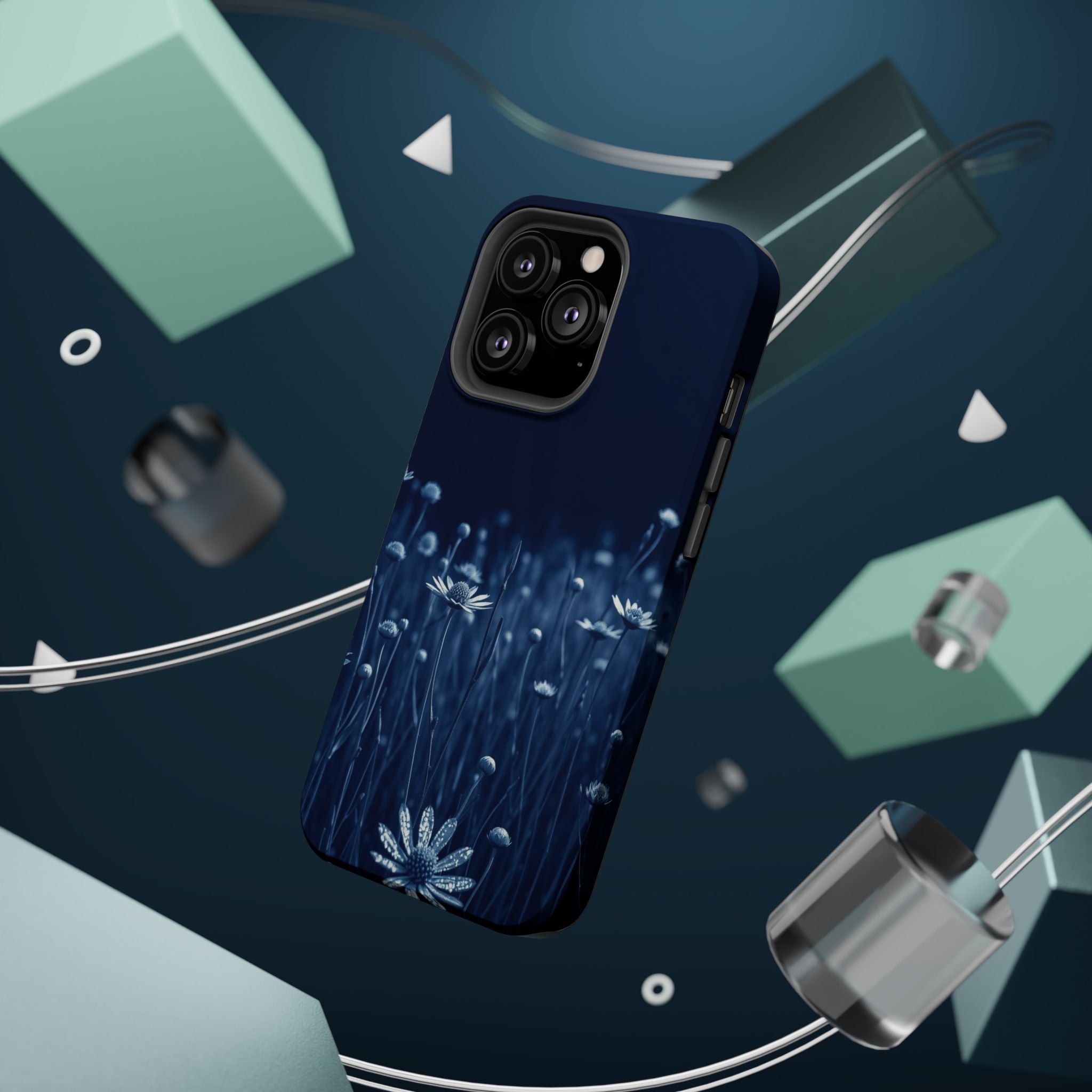 iPhone Midnight Blue And Silver Wildflower Field Clean iPhone Minimal · iPhone C