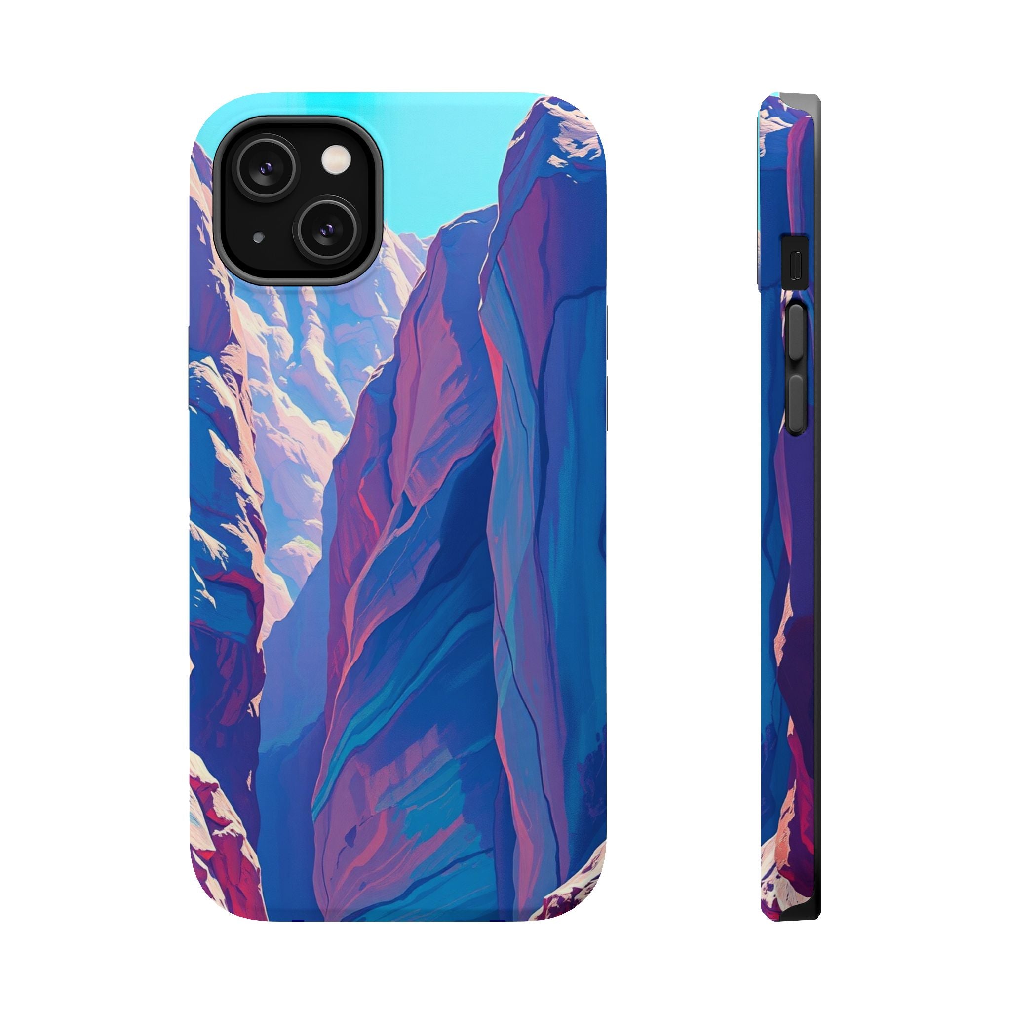 iPhone Cyan And Magenta Canyon Wall Slim Everyday Designer Case · iPhone Case