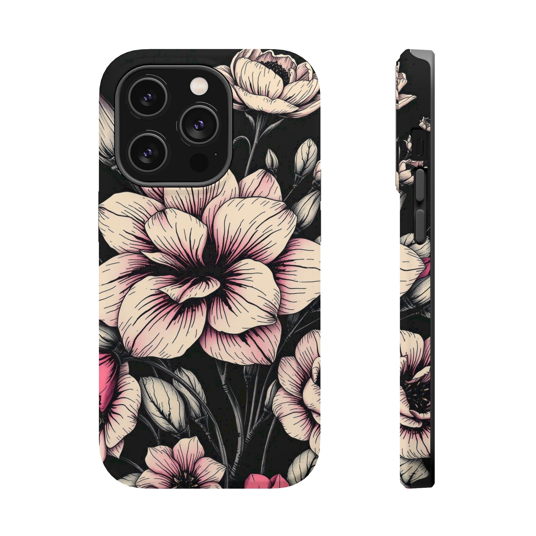 iPhone Floral Dark Academia Gothic Ink Slim Everyday Designer Case · iPhone Case