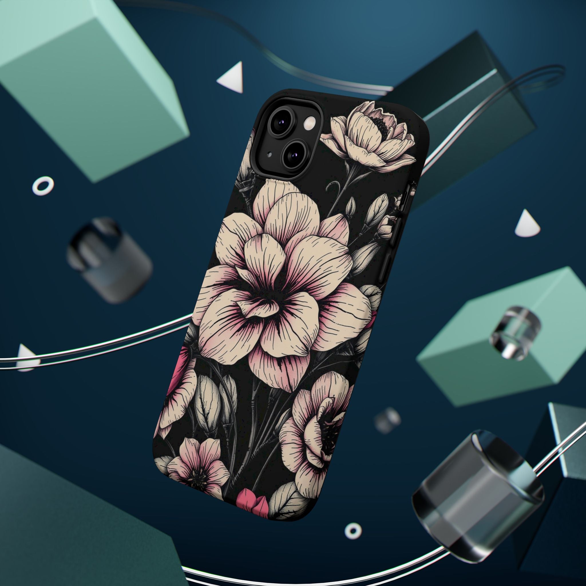 iPhone Floral Dark Academia Gothic Ink Slim Everyday Designer Case · iPhone Case