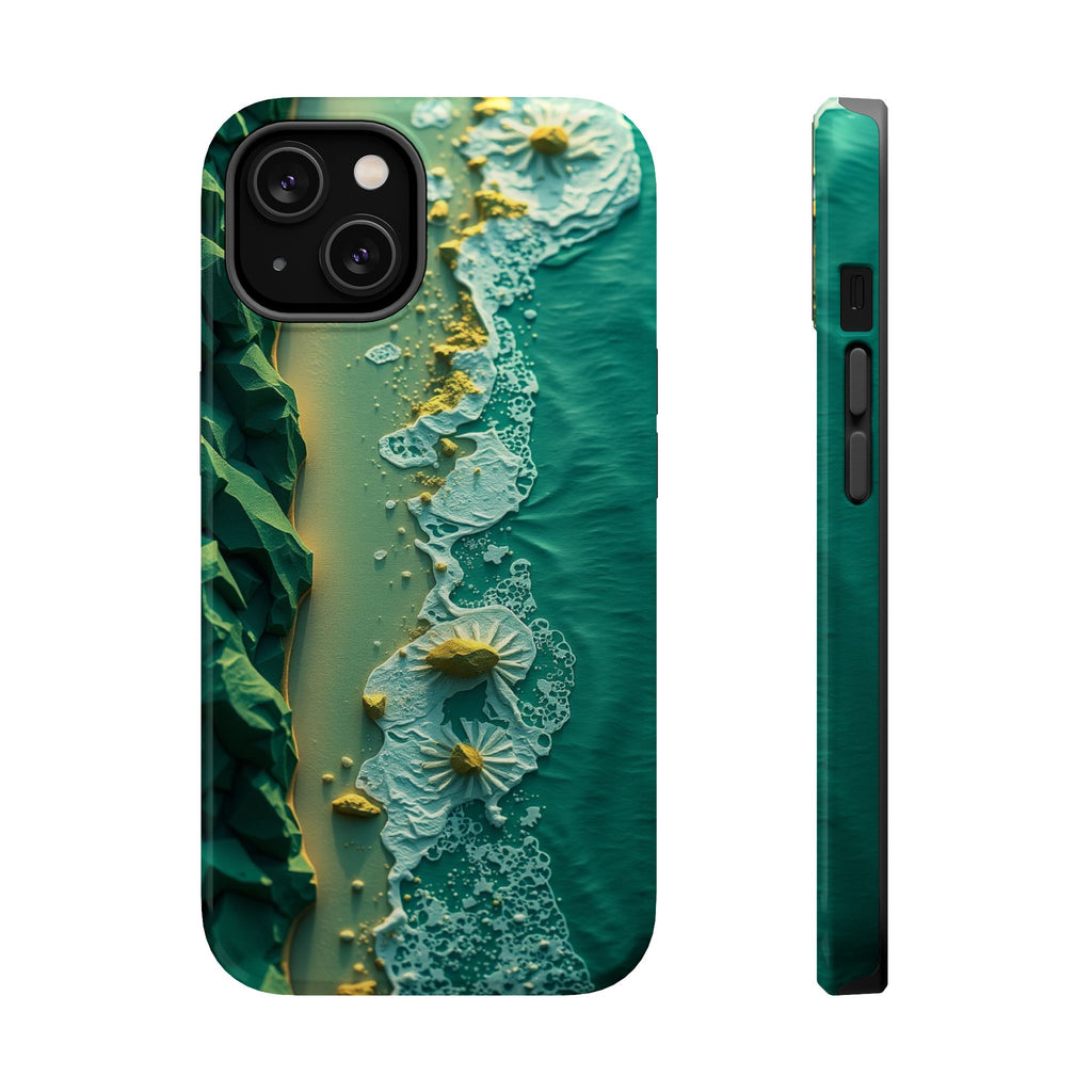 iPhone Emerald Green And Gold Shoreline Aerial Soft iPhone Finish · iPhone Case
