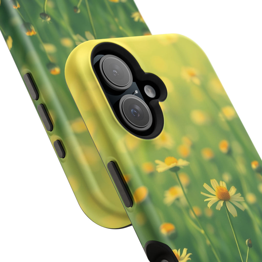 iPhone Emerald Green And Gold Wildflower Field Soft Finish Everyday · iPhone Cas
