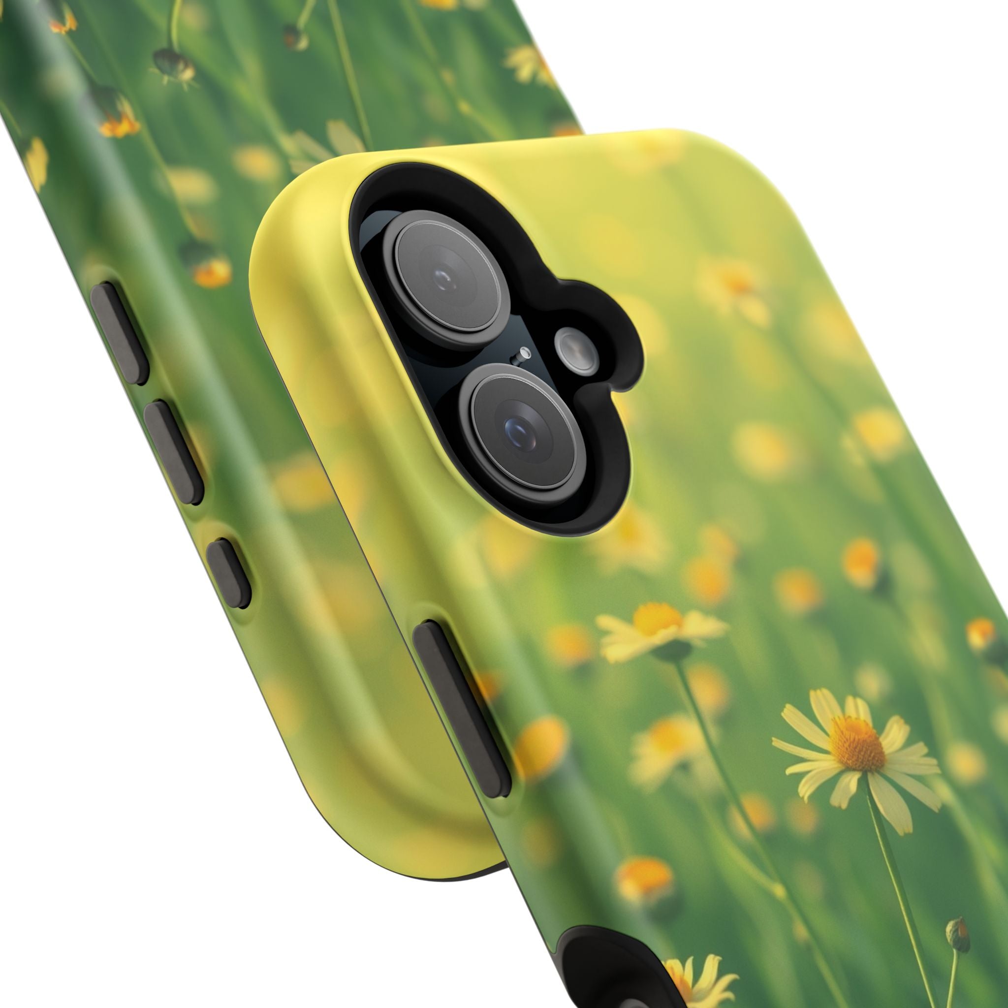 iPhone Emerald Green And Gold Wildflower Field Soft Finish Everyday · iPhone Cas