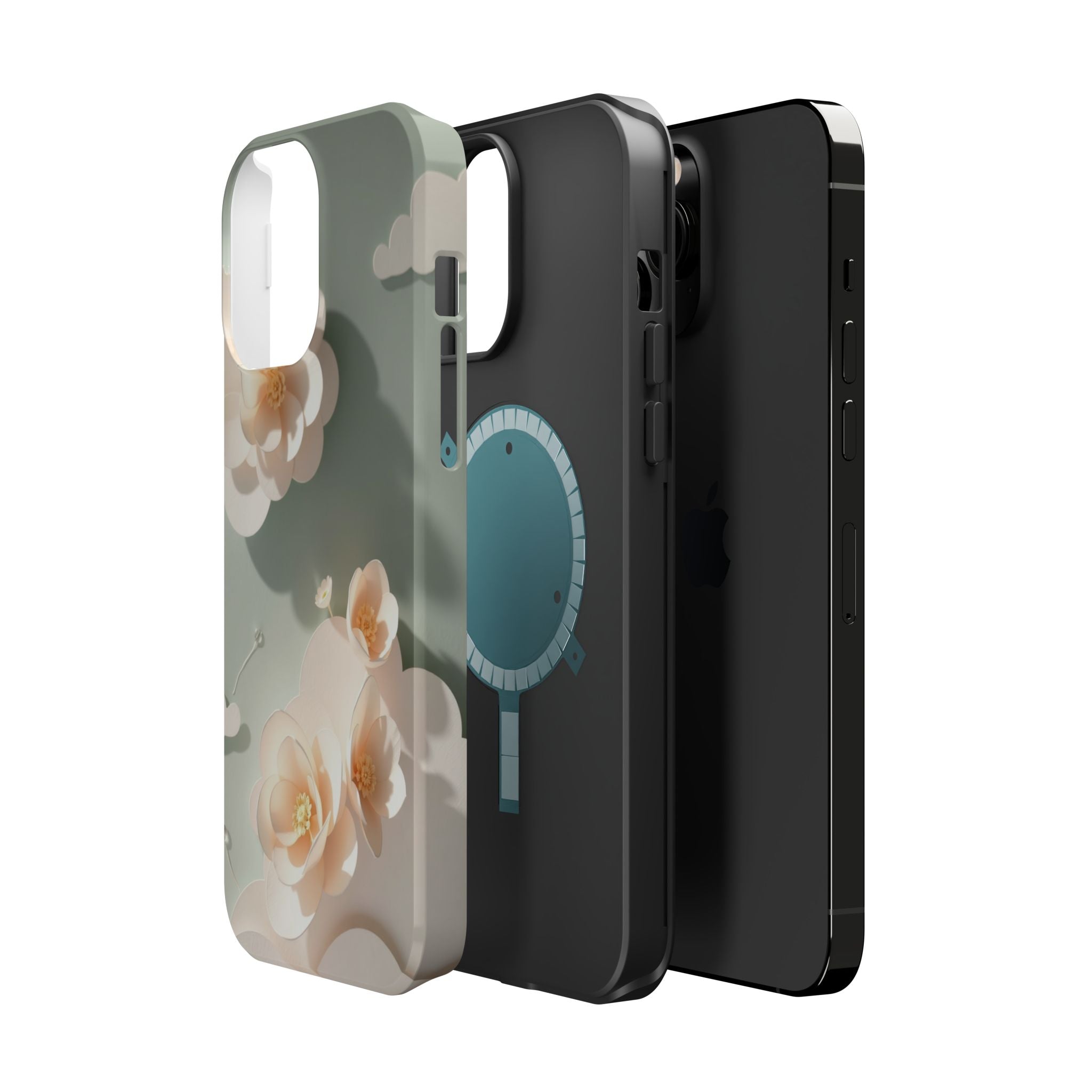 iPhone Sage And Ivory Pastel Floral Cloud Slim iPhone Everyday Designer · iPhone