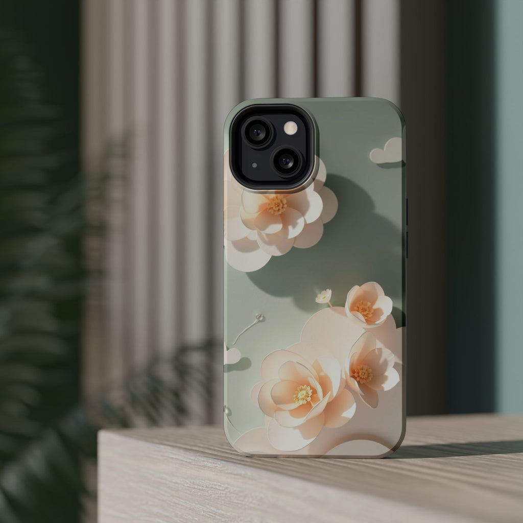 iPhone Sage And Ivory Pastel Floral Cloud Slim iPhone Everyday Designer · iPhone
