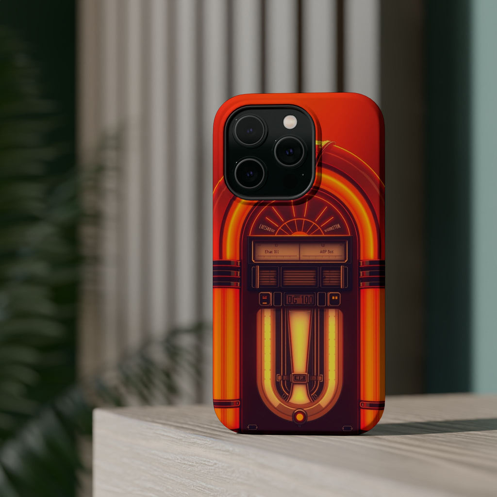 iPhone Jukebox Glow Neon Cyberpunk Bold Modern Everyday Snap Case · iPhone Case