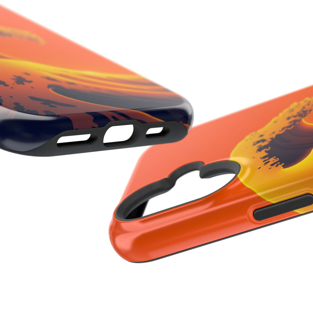 iPhone Mustard And Rust Holographic Wave Slim Everyday iPhone Designer · iPhone