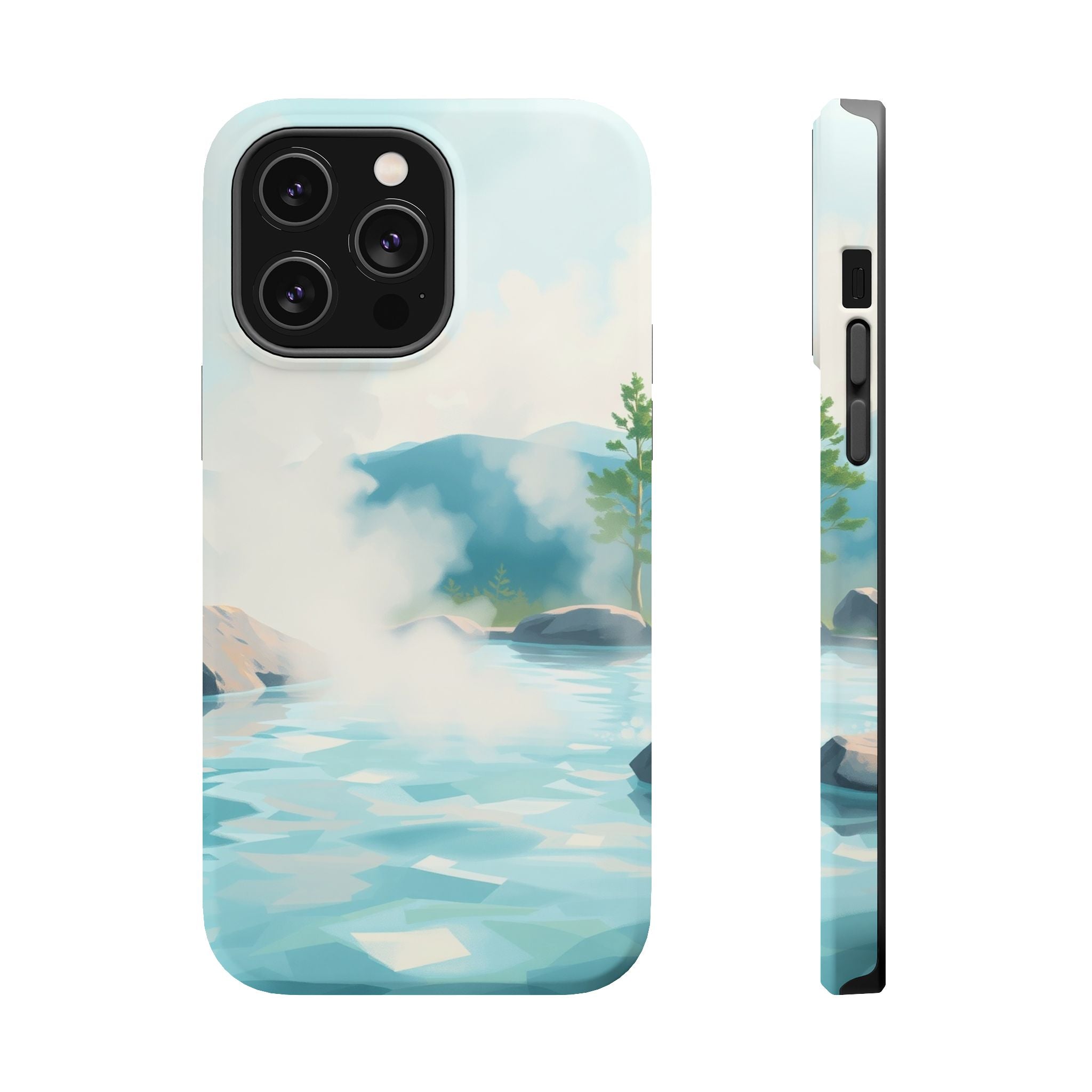iPhone Mint And Blush Hot Spring Steam Slim Everyday Designer Case · iPhone Case