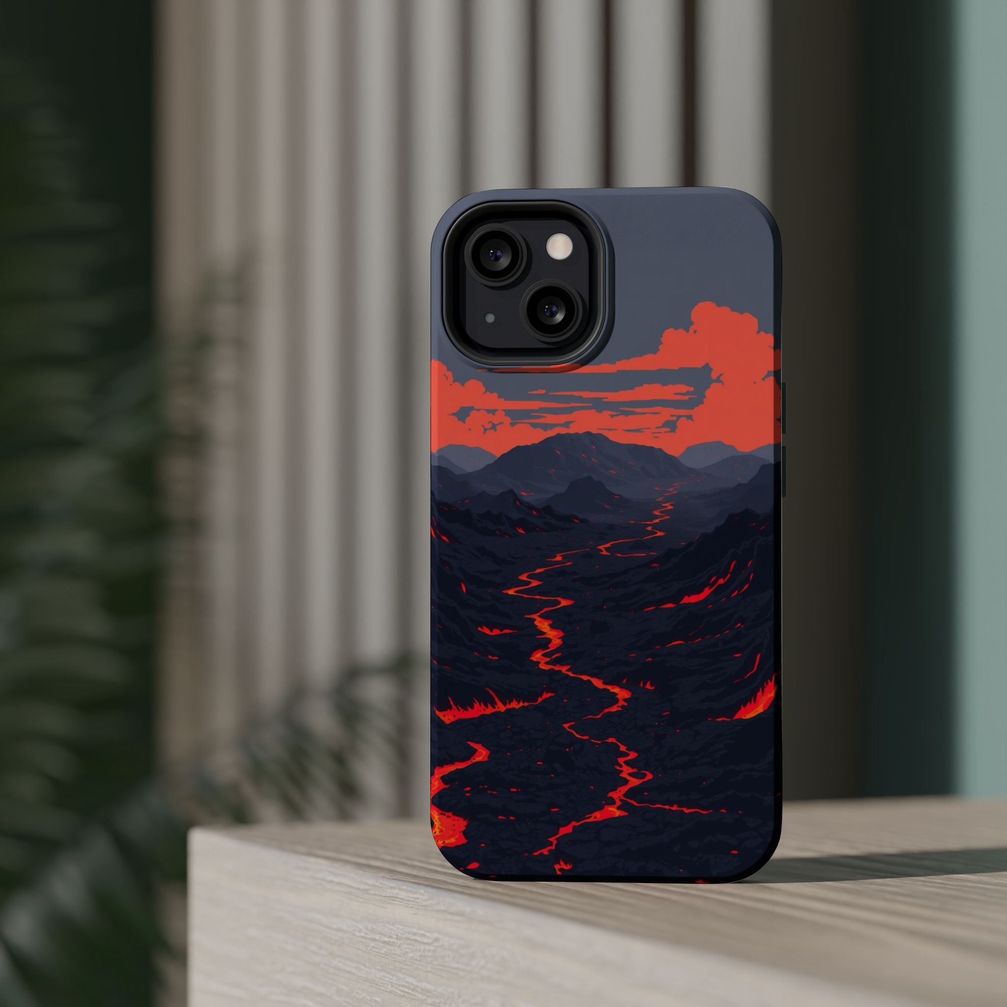 iPhone Lava Field Pixel Art -Bit Bold Modern Everyday Snap Case · iPhone Case