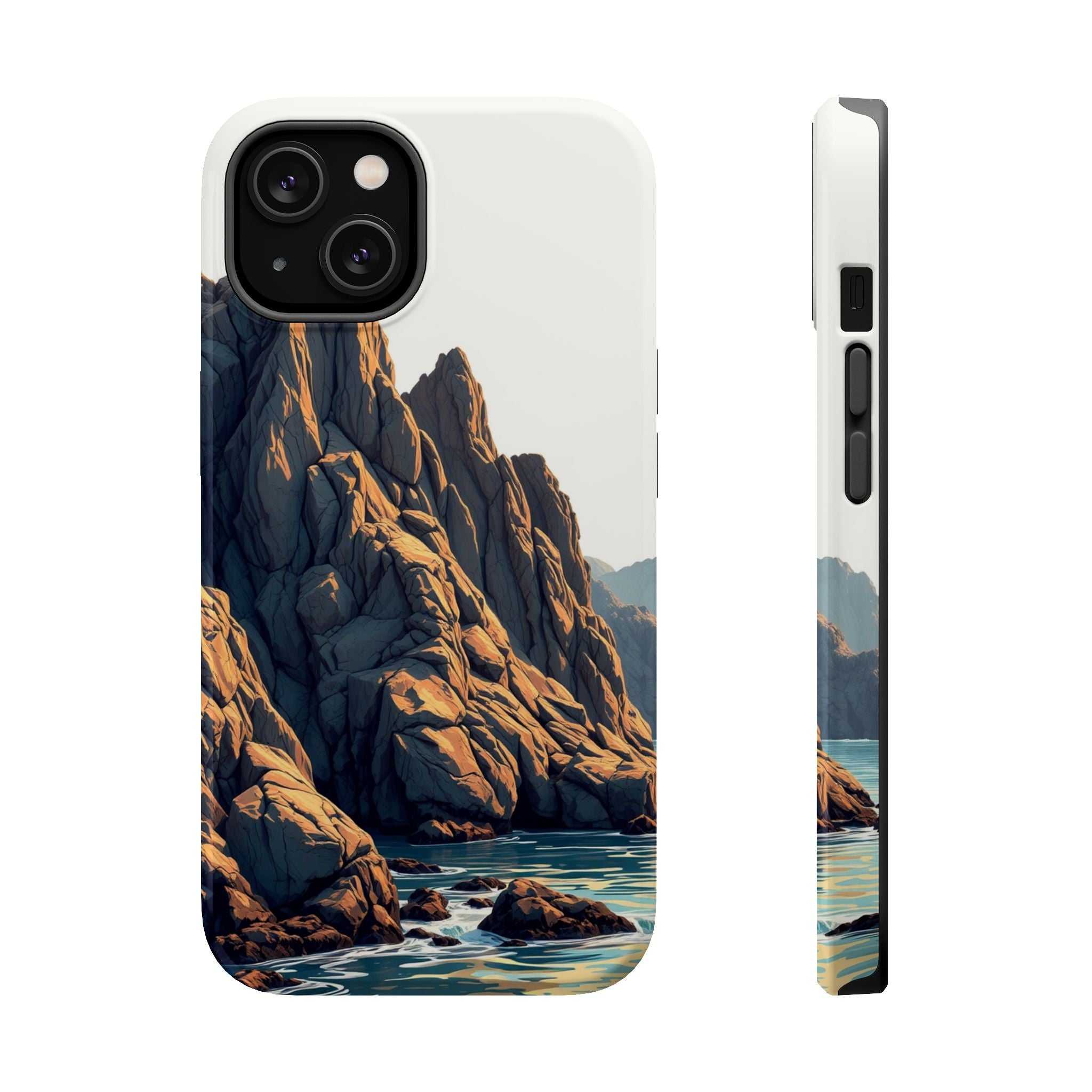 iPhone Mustard And Rust Rocky Coastline Slim Everyday iPhone Designer · iPhone C
