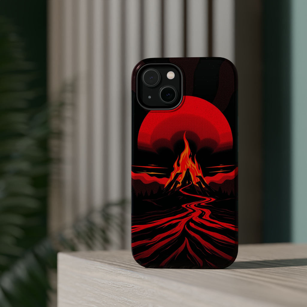 iPhone Black And Crimson Wildfire Glow Slim Everyday Designer Case · iPhone Case
