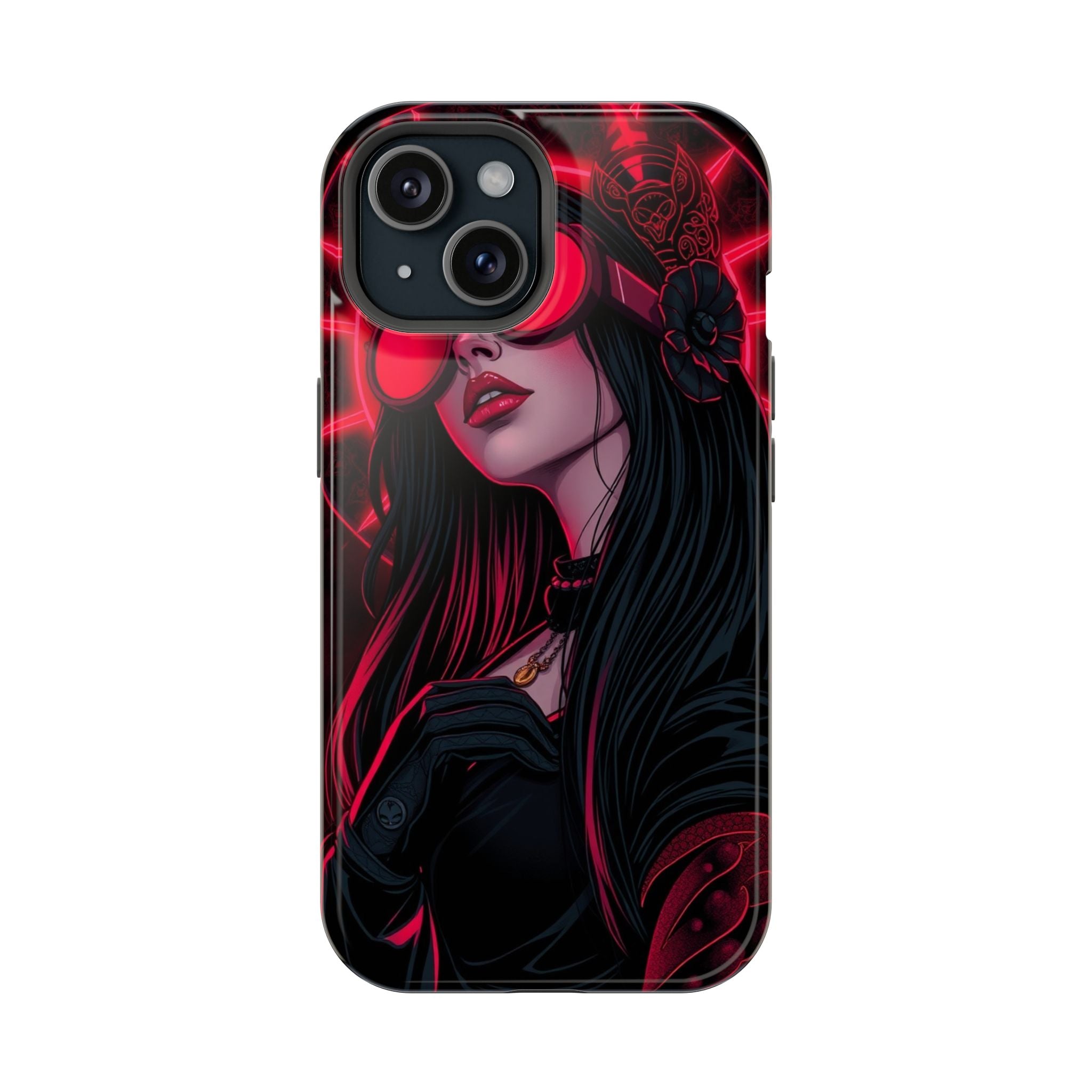 iPhone Black And Crimson Art Nouveau Female Slim Everyday Designer Case · iPhone